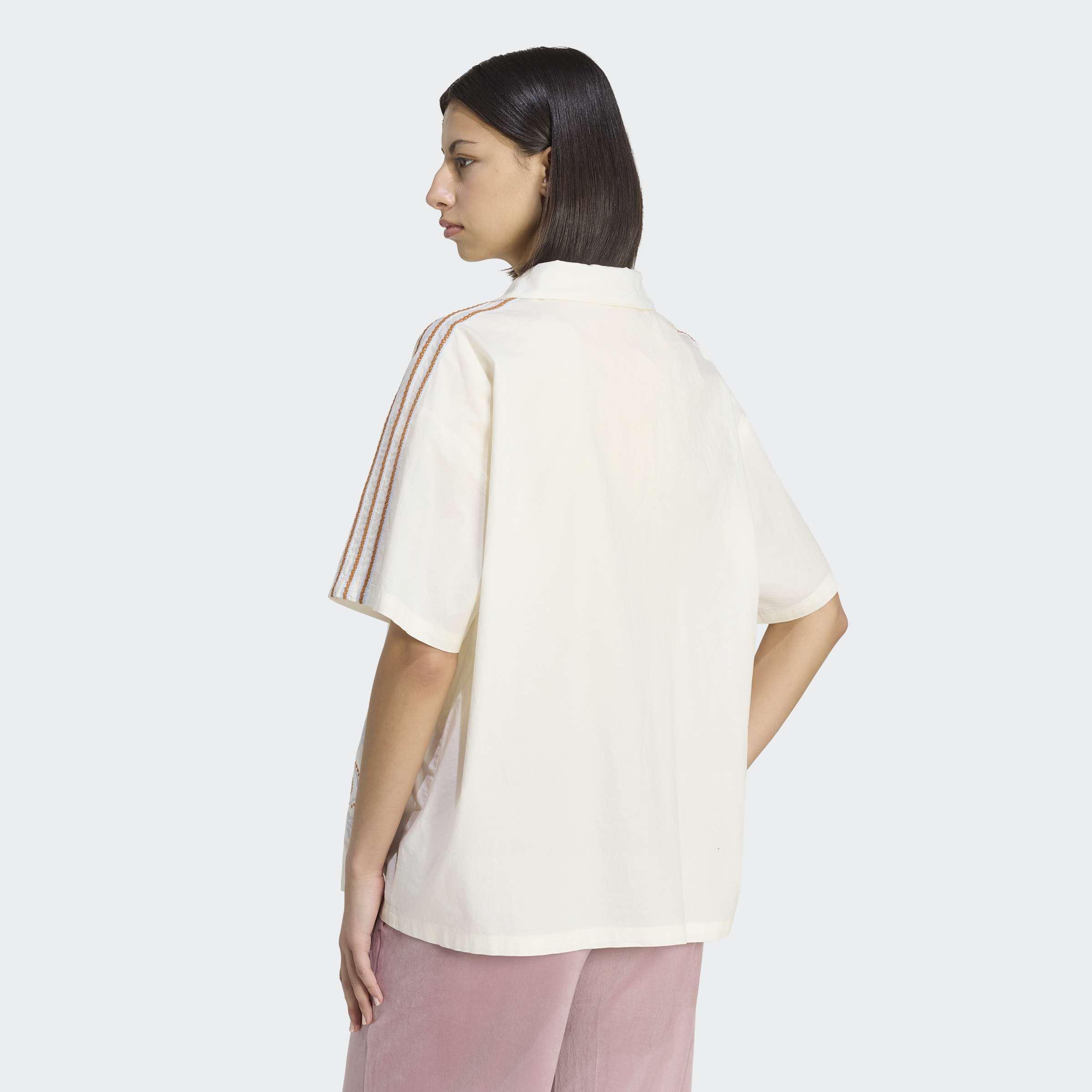 adidas Originals Summer Glow Resort Shirt, White, A701_ONE, medium