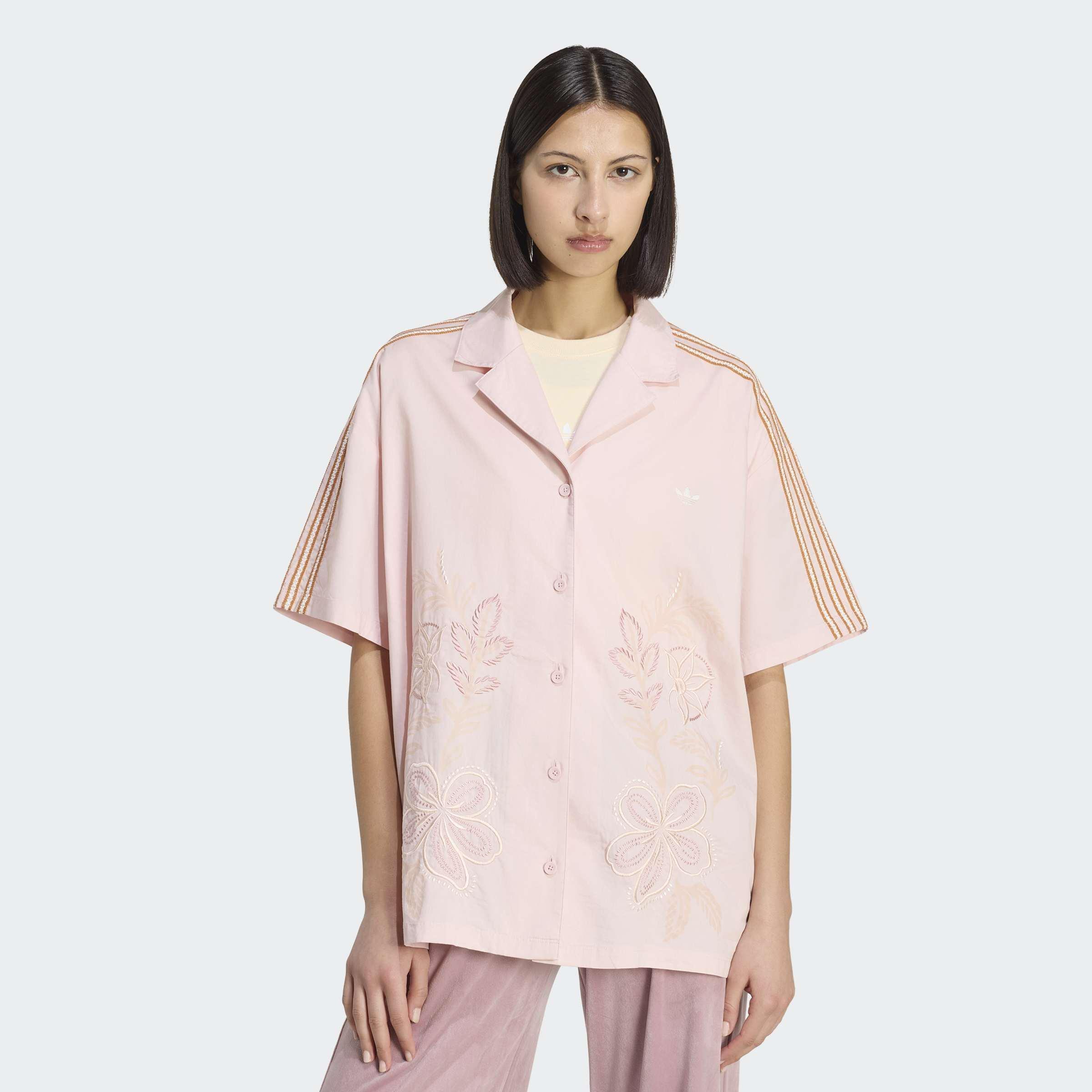 adidas Originals Summer Glow Resort Shirt, Pink, A701_ONE, large image number 4