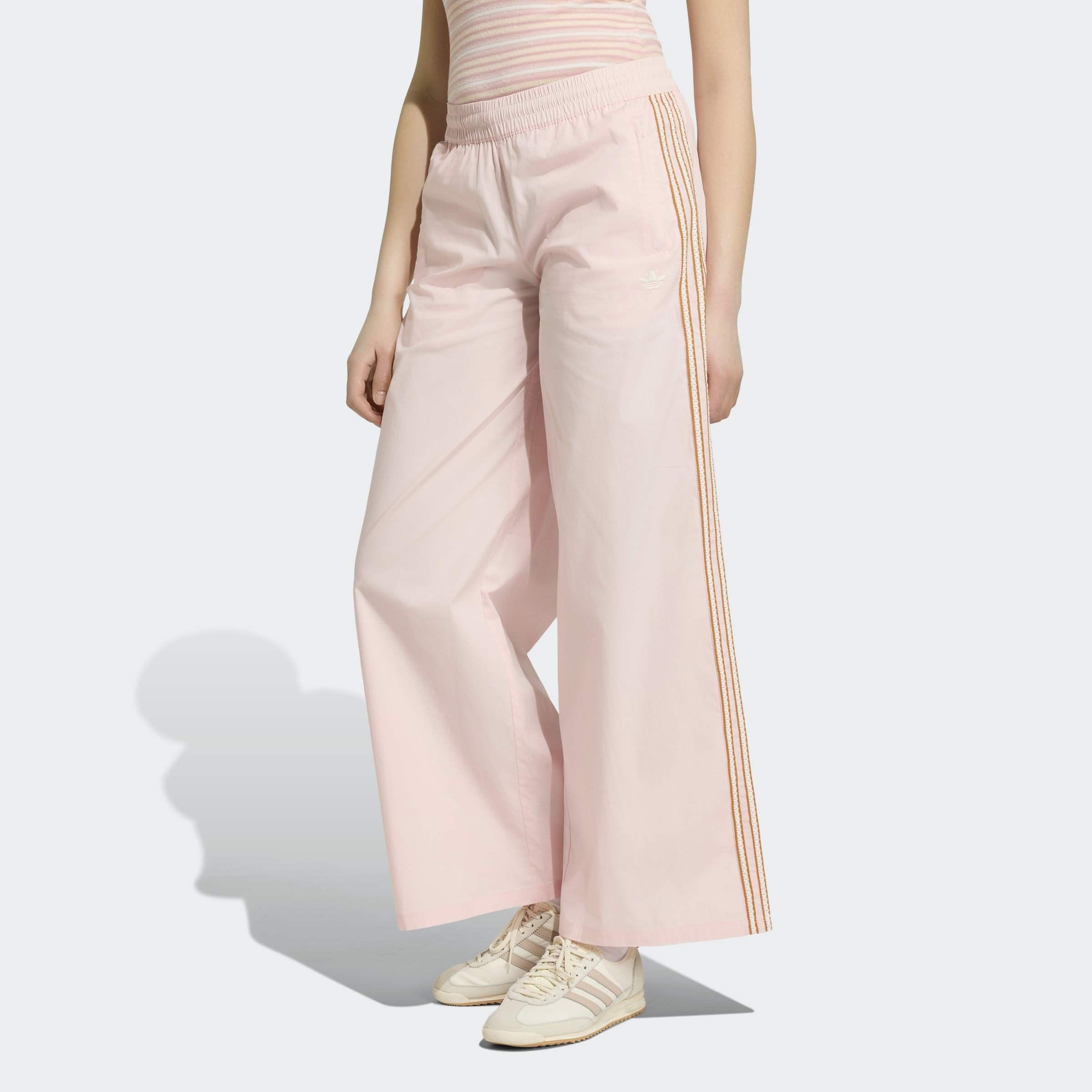 Adidas Originals Summer Glow Wide Leg Tracksuit Bottoms, Pink, A701_ONE, large image number 4