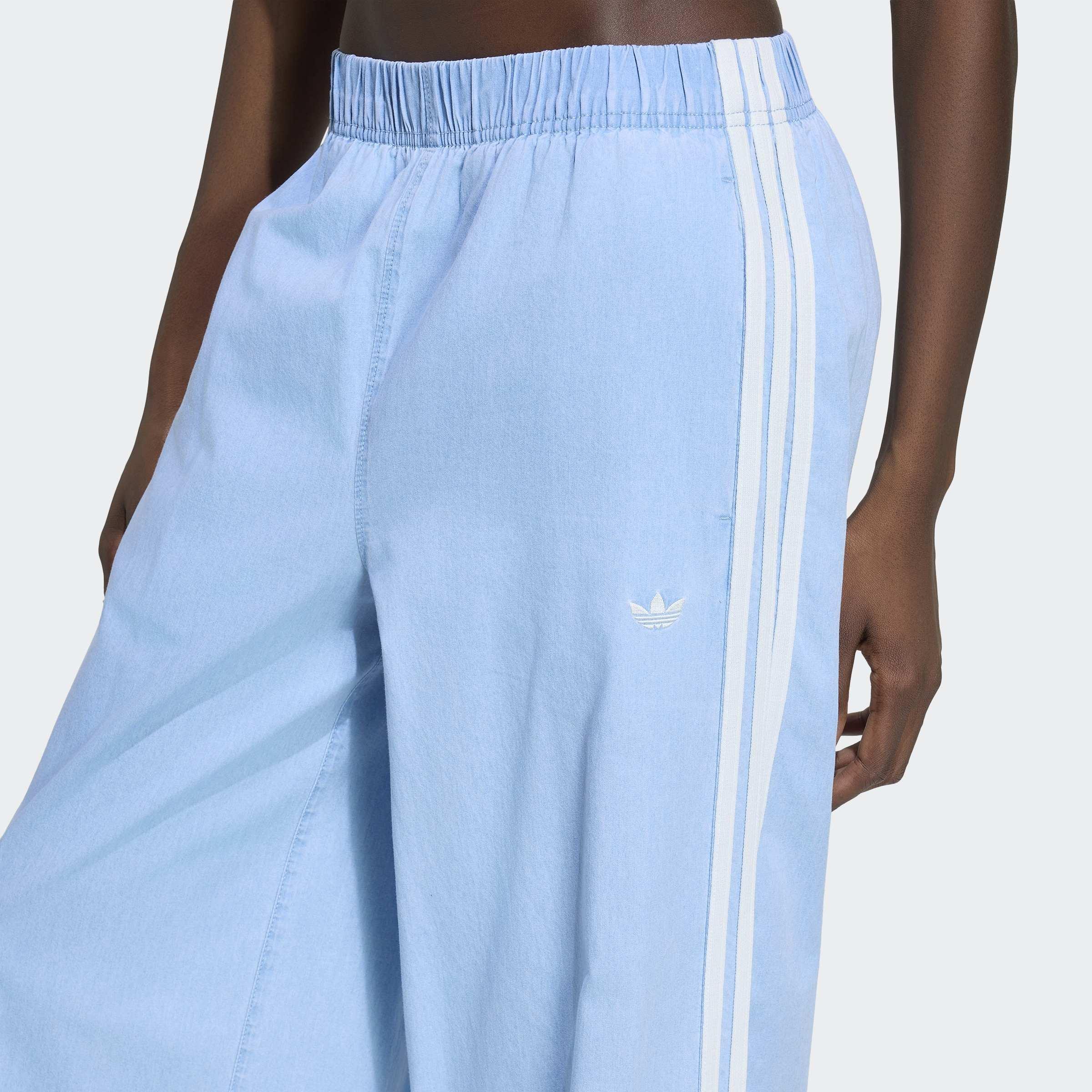 adidas Originals Summer Glow Denim Wide Leg Joggers, Blue, A701_ONE, large image number 3