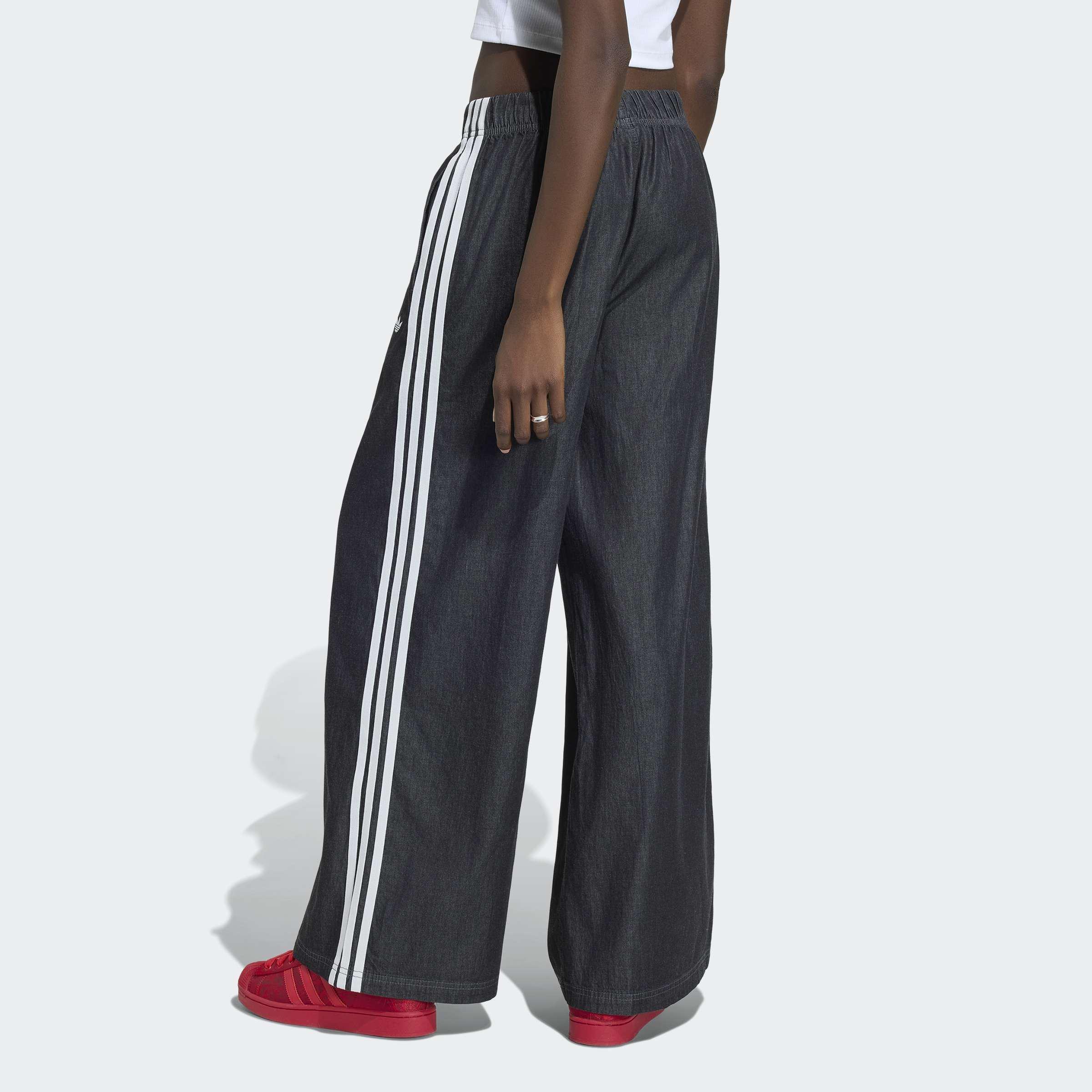 adidas Originals Summer Glow Denim Wide Leg Joggers, Black