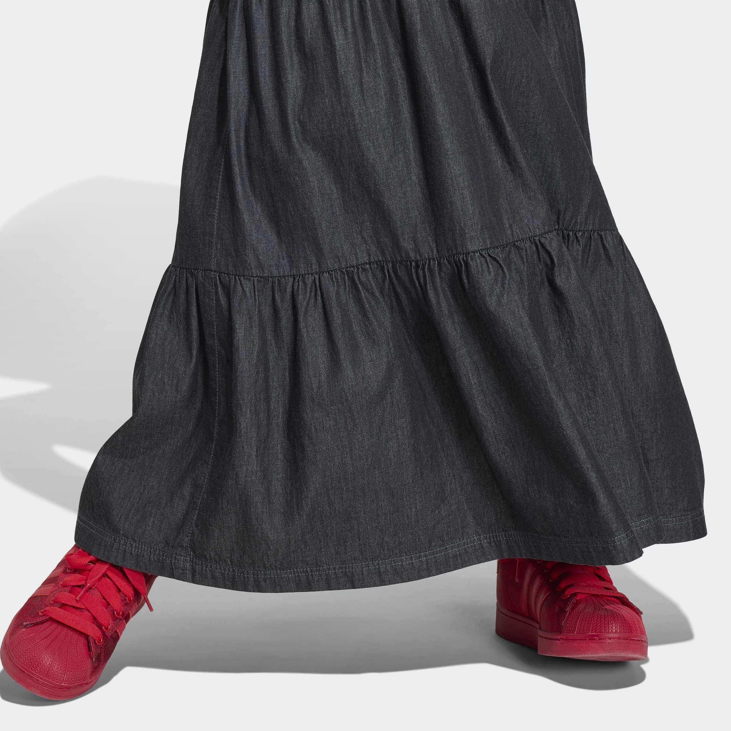 adidas Originals Summer Glow Denim Skirt, Black, A701_ONE, large image number 2