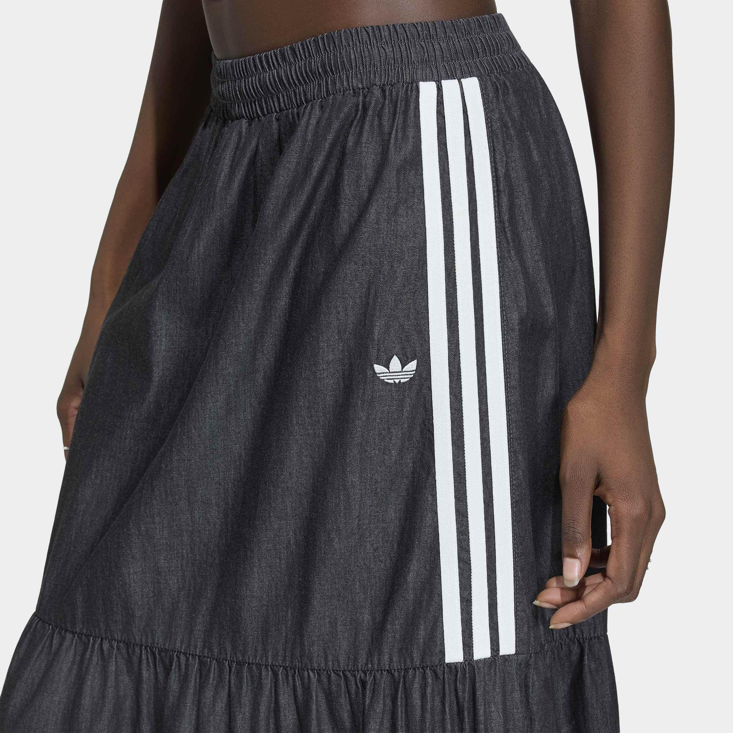 adidas Originals Summer Glow Denim Skirt, Black, A701_ONE, large image number 3