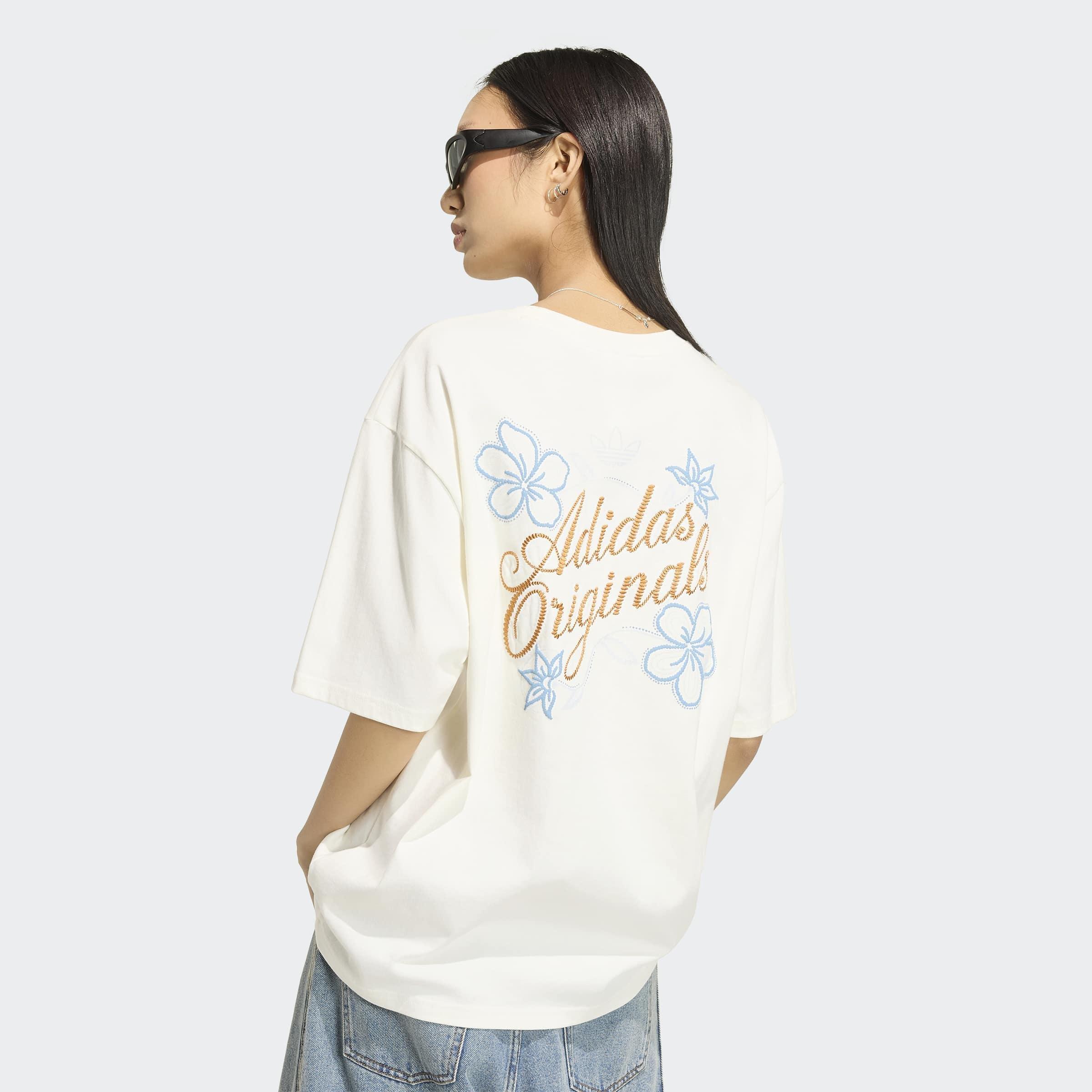 Adidas Originals Summer Glow Graphics T-Shirt, White, A701_ONE, large image number 2