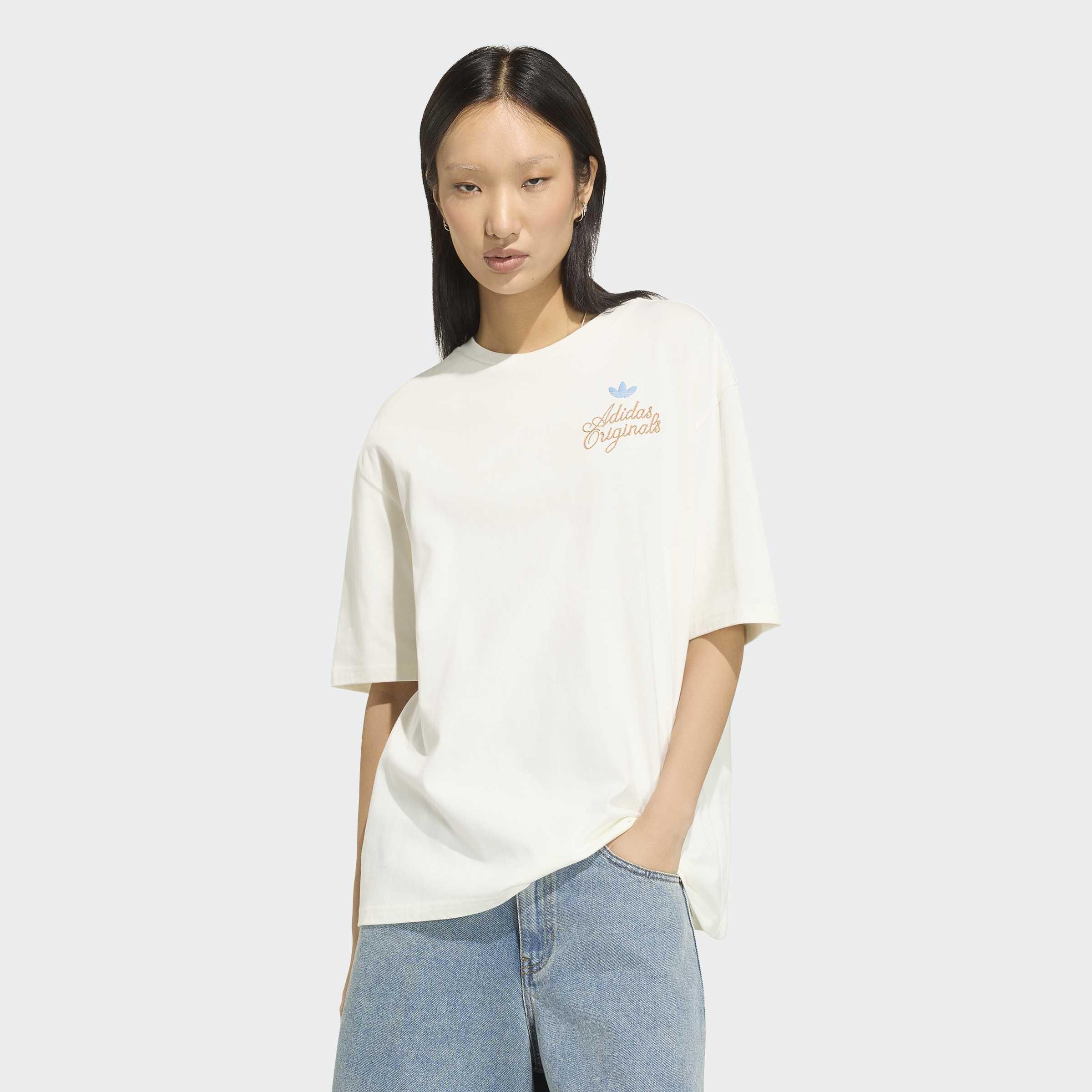 Adidas Originals Summer Glow Graphics T-Shirt, White, A701_ONE, large image number 3