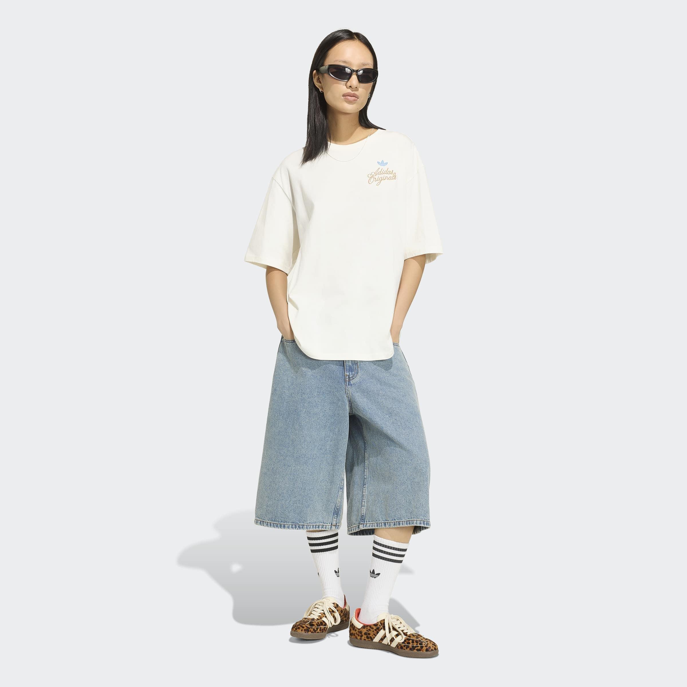 Adidas Originals Summer Glow Graphics T-Shirt, White, A701_ONE, large image number 4