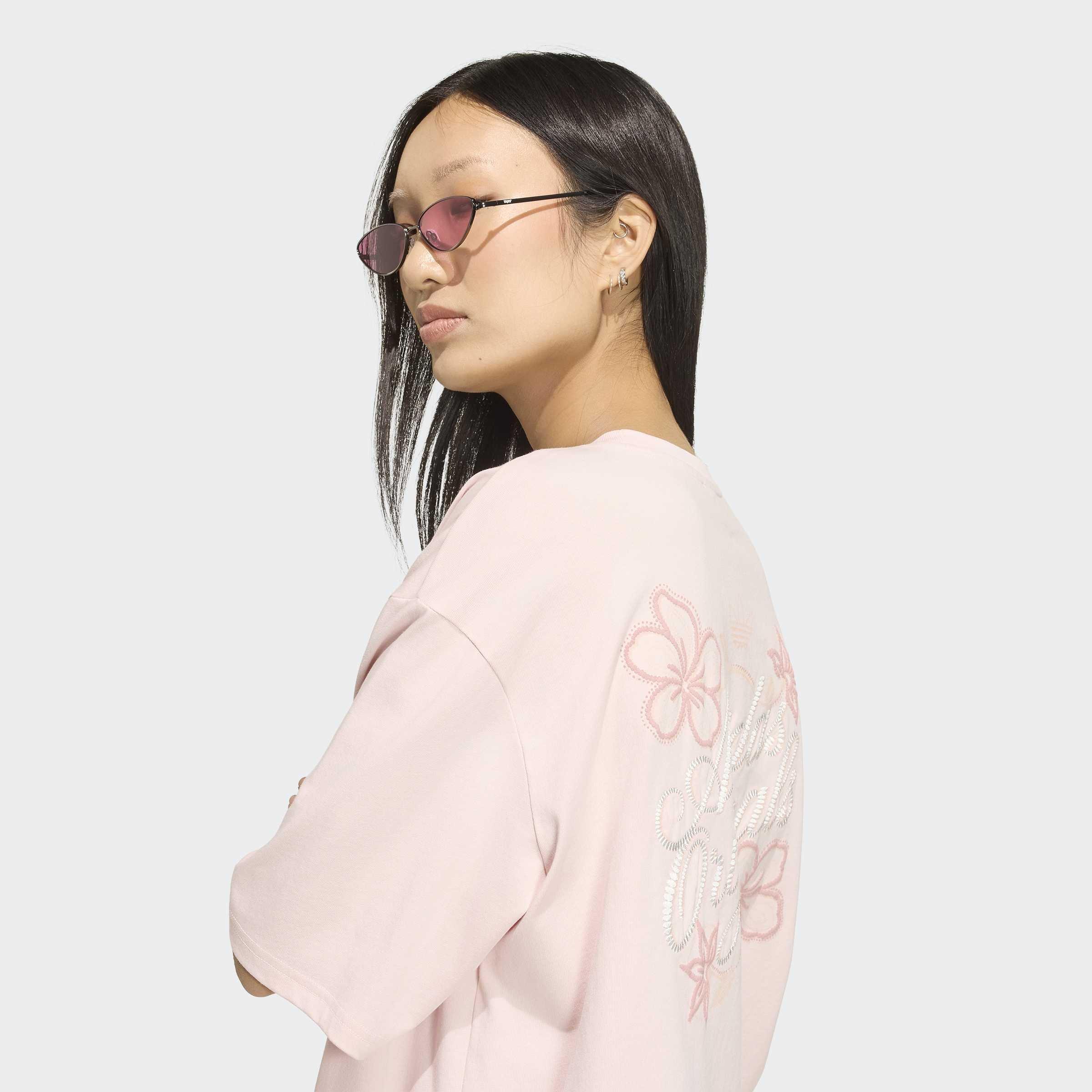 Adidas Originals Summer Glow Graphics T-Shirt, Pink, A701_ONE, large image number 2