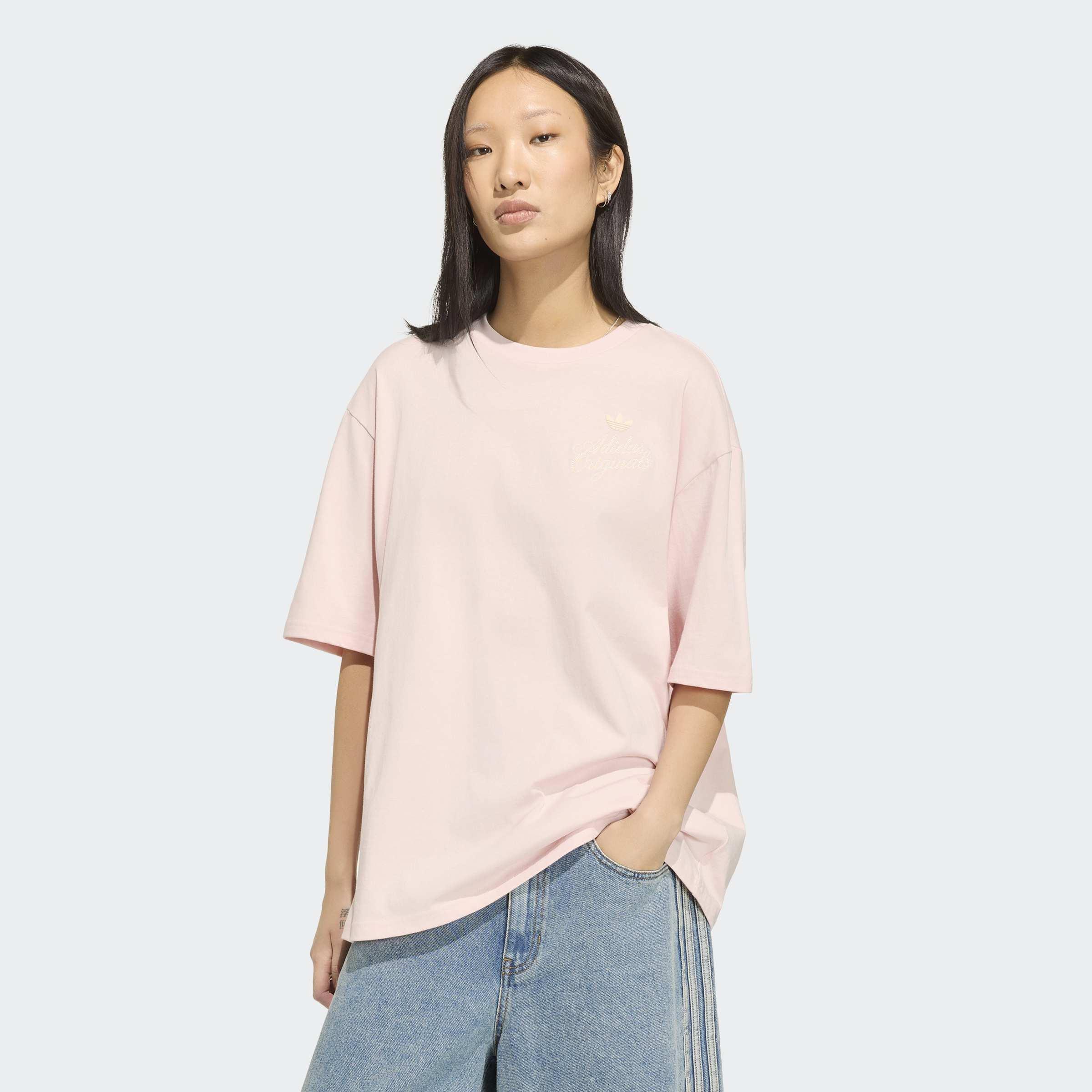 Adidas Originals Summer Glow Graphics T-Shirt, Pink, A701_ONE, large image number 3