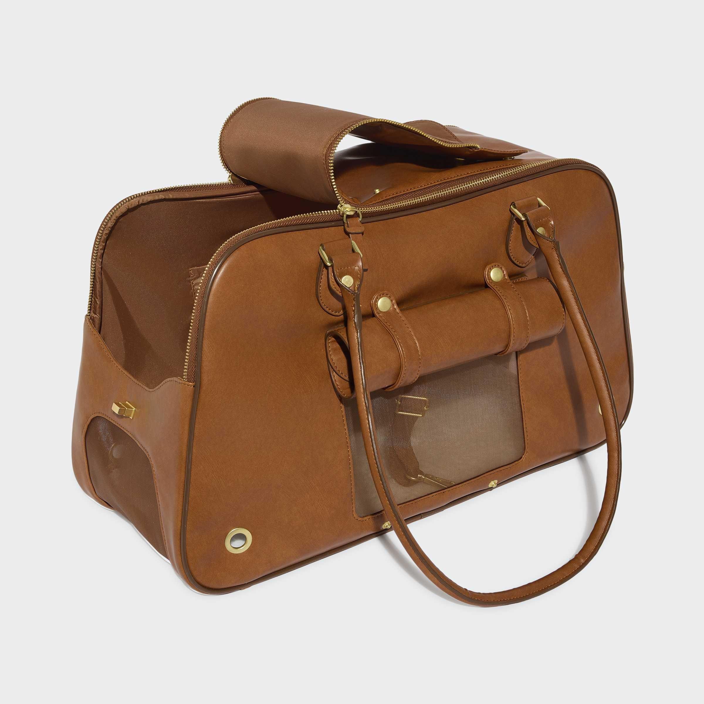Unisex Pet Shoulder Bag Carrier, Brown