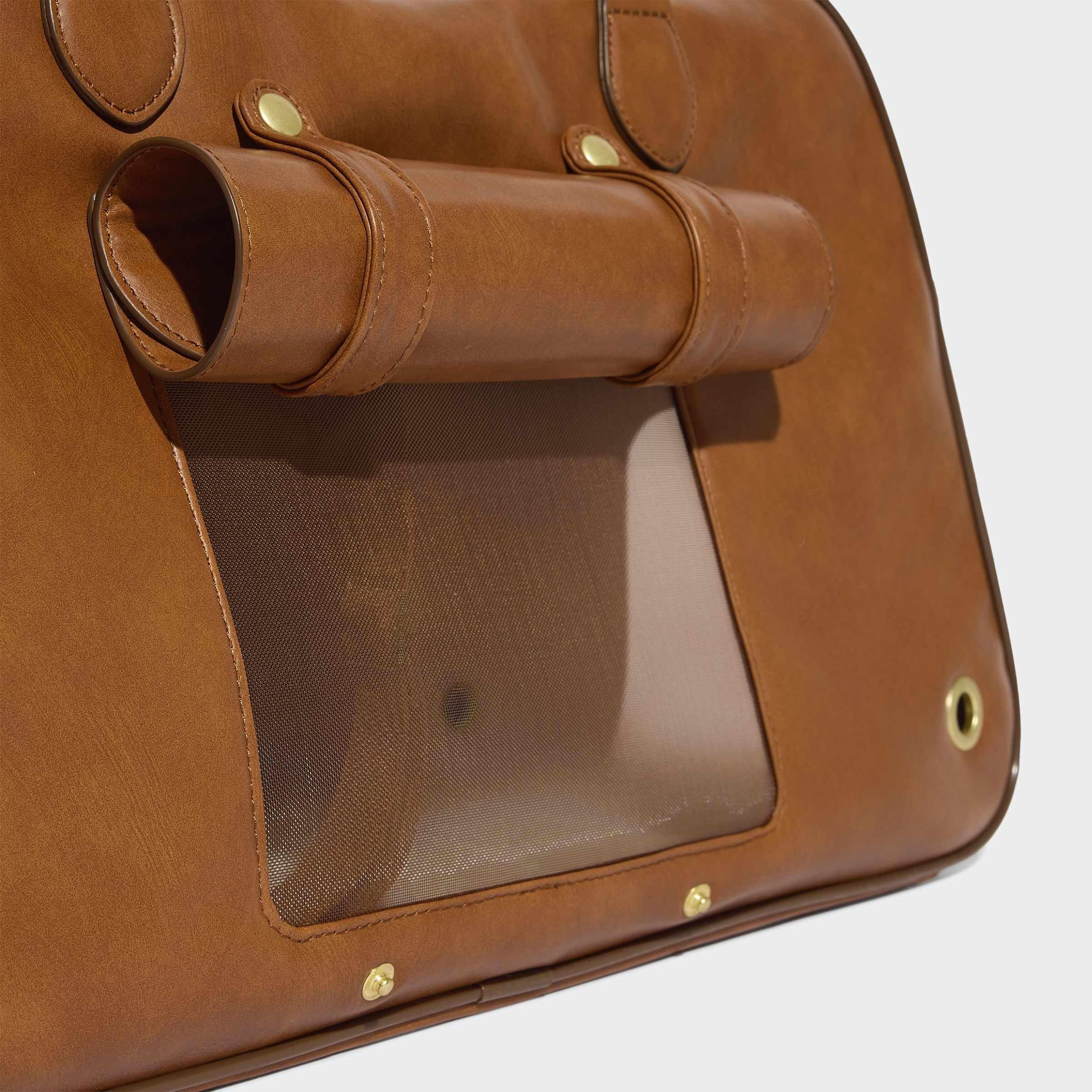 Unisex Pet Shoulder Bag Carrier, Brown, A701_ONE, large image number 5