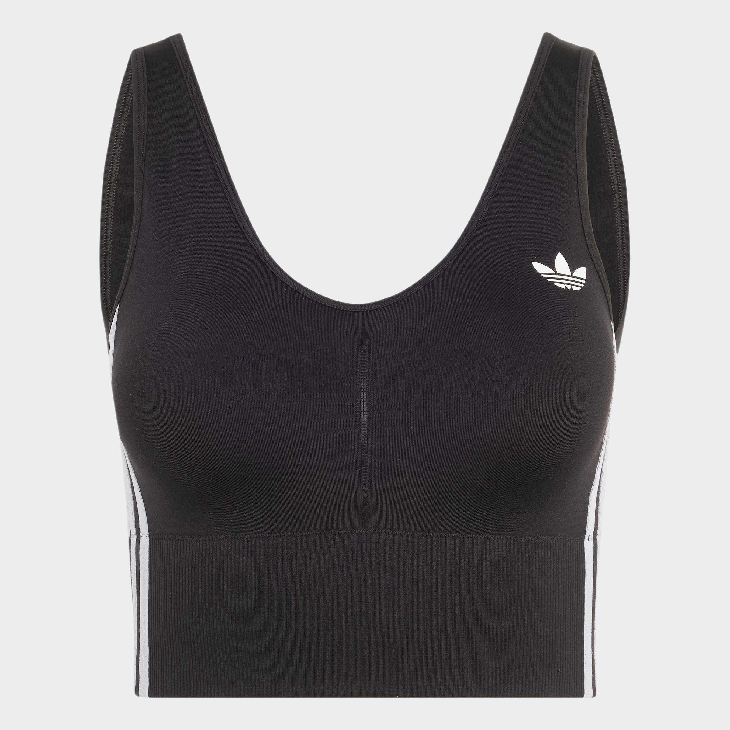 Essentials 3 Stripes Seamless Bralette, Black, A701_ONE, medium