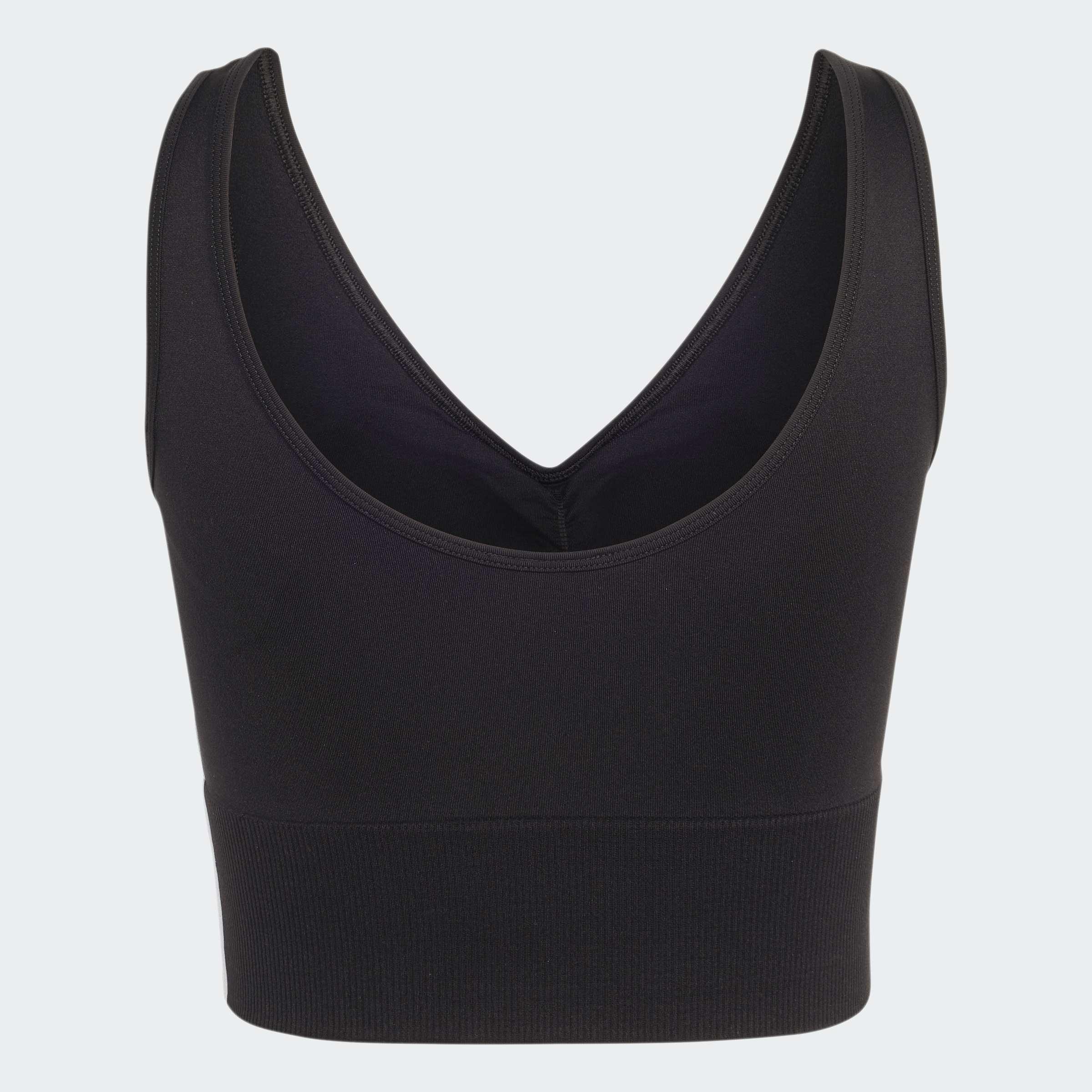 Essentials 3 Stripes Seamless Bralette, Black