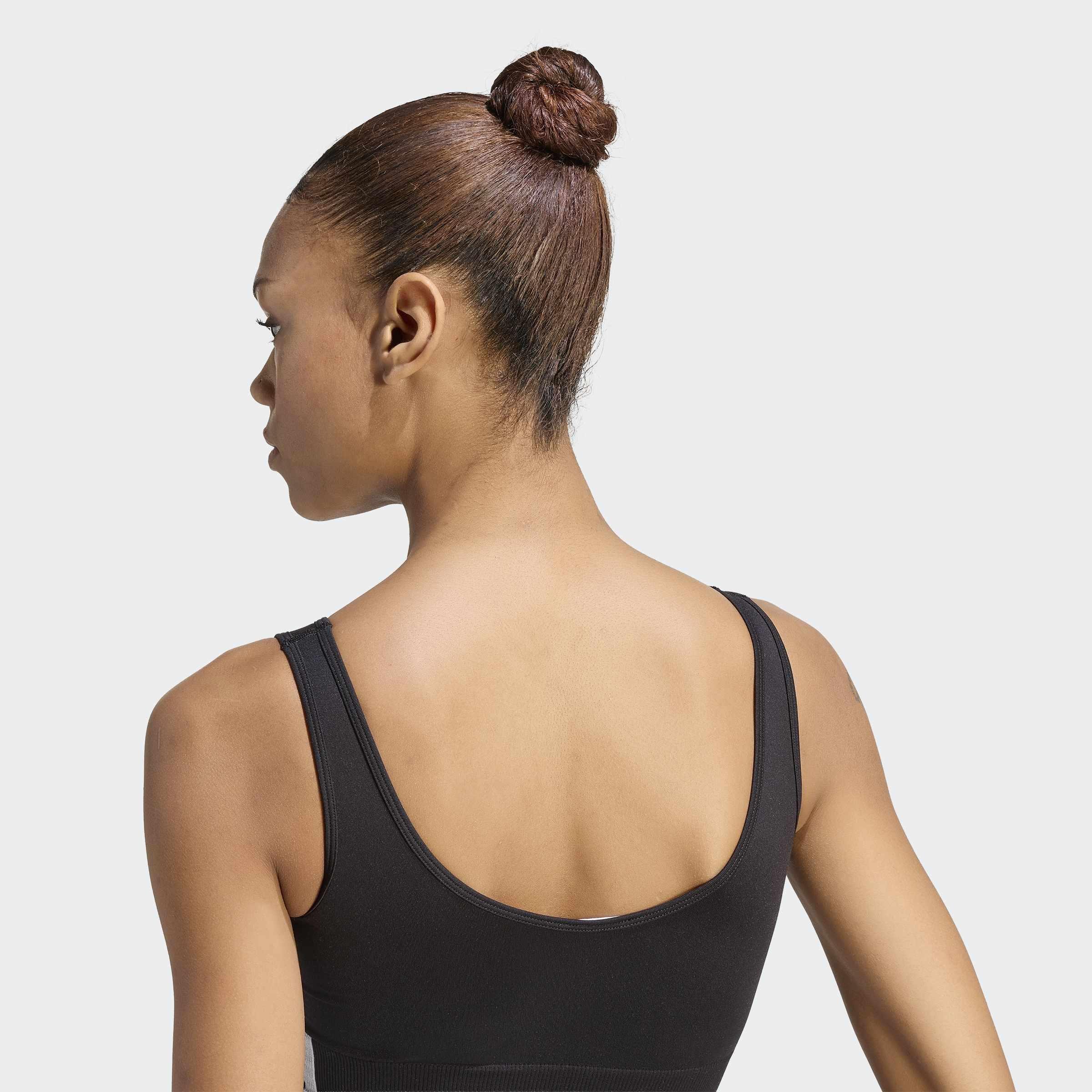 Essentials 3 Stripes Seamless Bralette, Black, A701_ONE, large image number 3