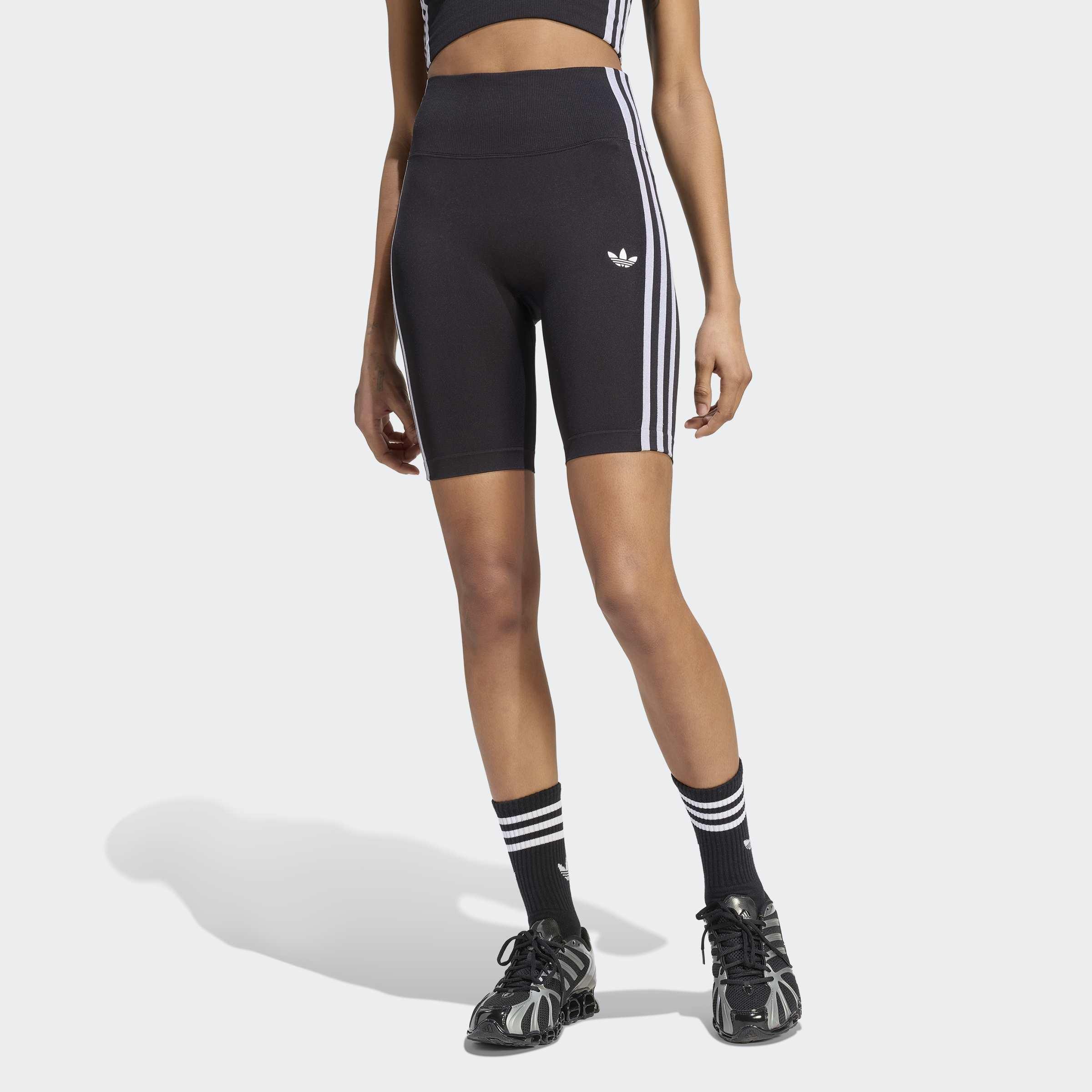 Essentials 3 Stripes Seamless Shorts 5 Inch, Black, A701_ONE, large image number 4