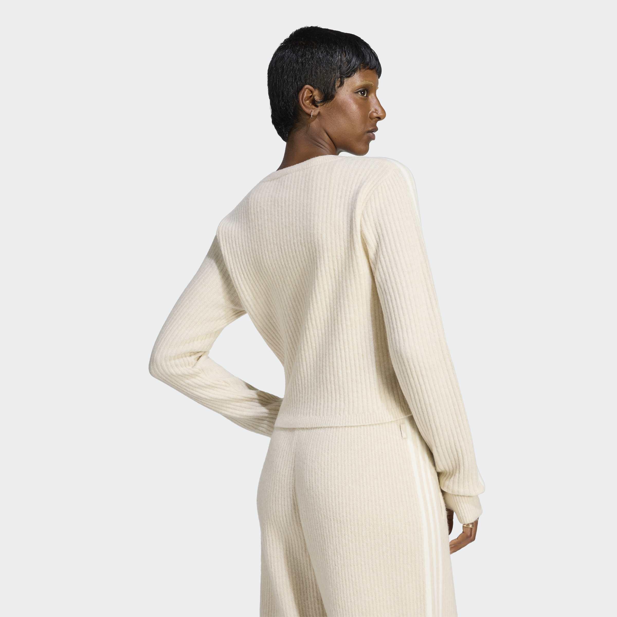 adidas Originals By Jennie Knitted Wrap Around Cardigan, Beige