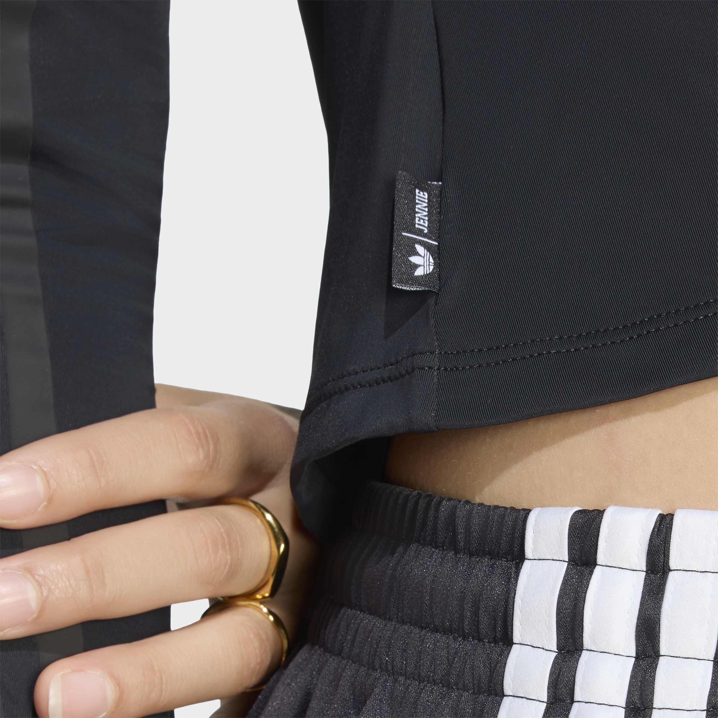 adidas Originals By Jennie Sheer Long Sleeve Long-Sleeve Top, Black, A701_ONE, large image number 3