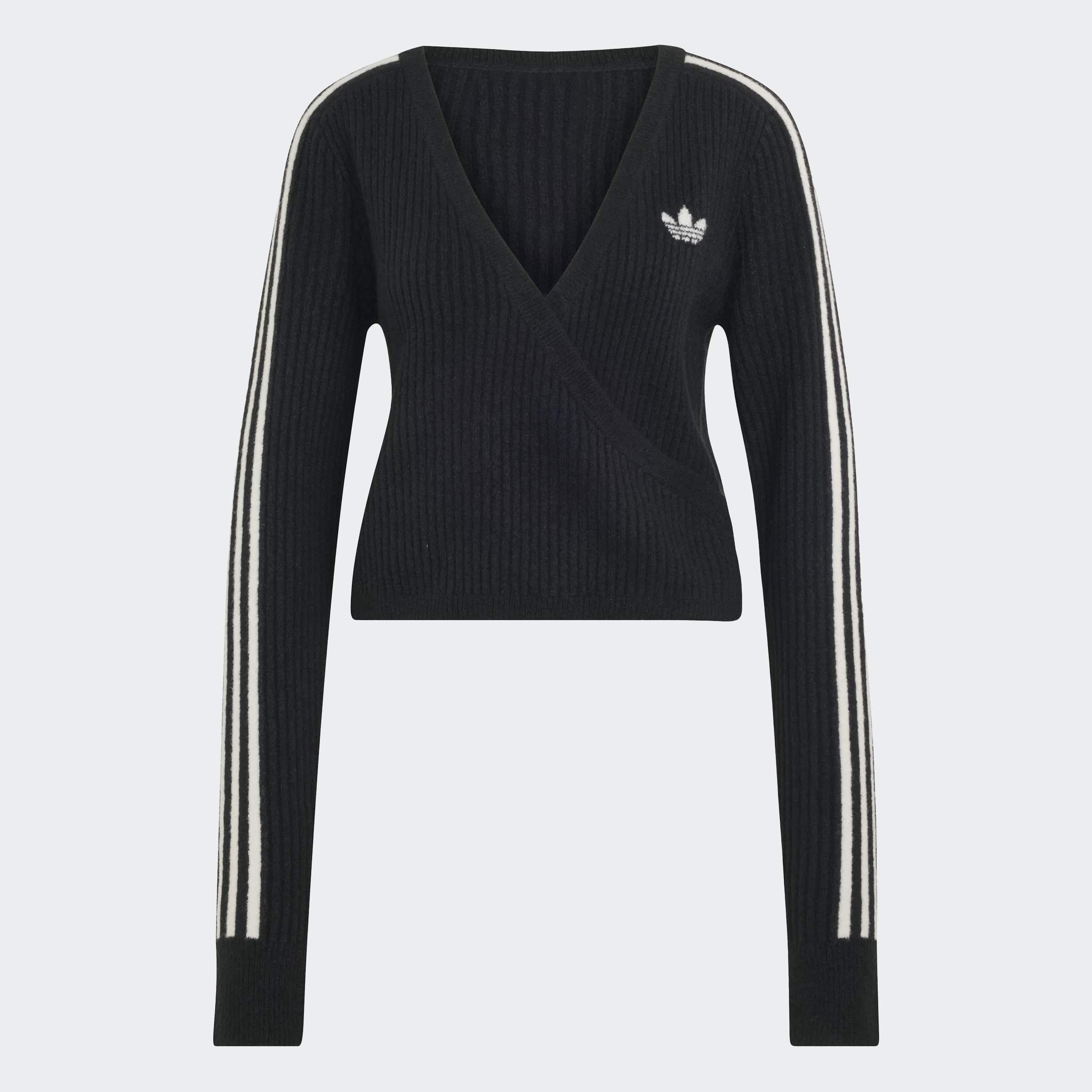 adidas Originals By Jennie Knitted Wrap Around Cardigan, Black