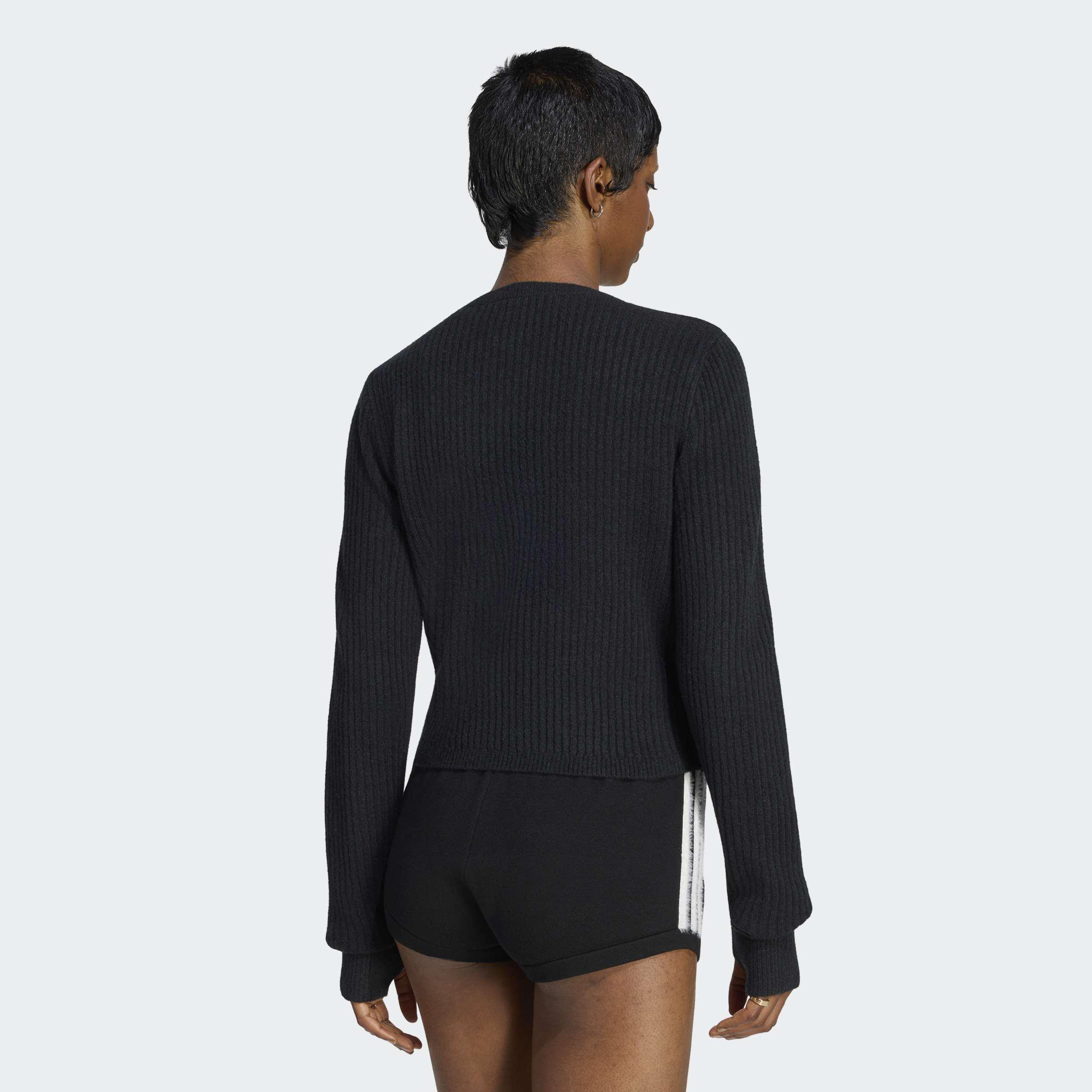 adidas Originals By Jennie Knitted Wrap Around Cardigan, Black