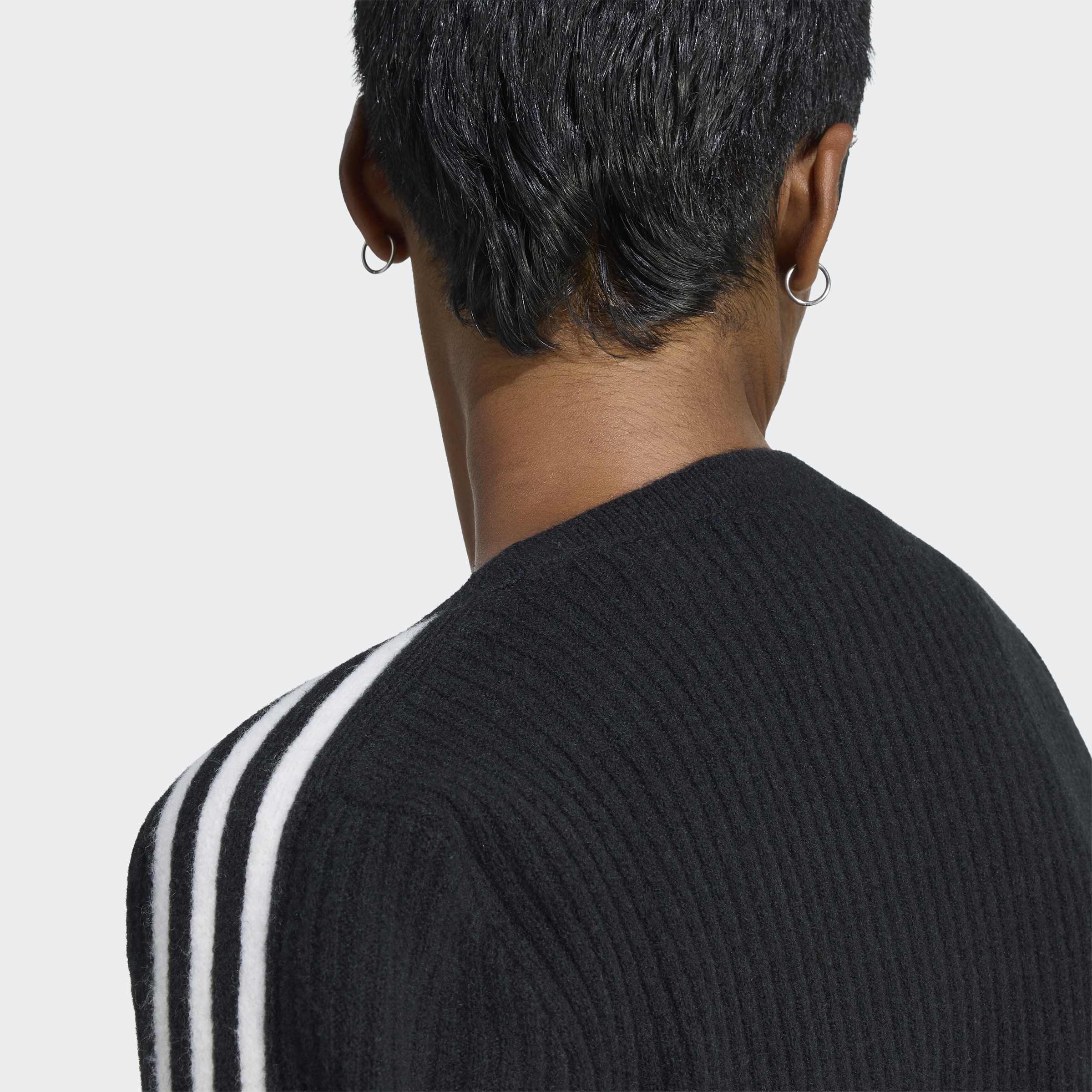 adidas Originals By Jennie Knitted Wrap Around Cardigan, Black, A701_ONE, large image number 2