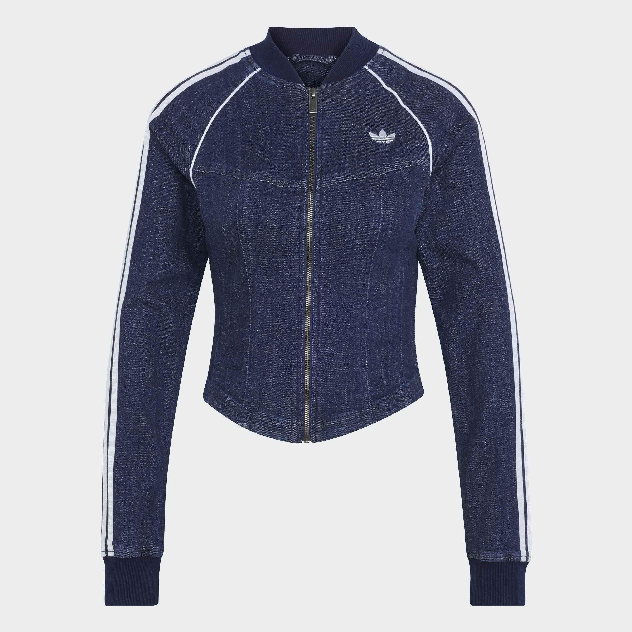 Superstar Denim Corset Track Top, Blue, A701_ONE, large image number 0