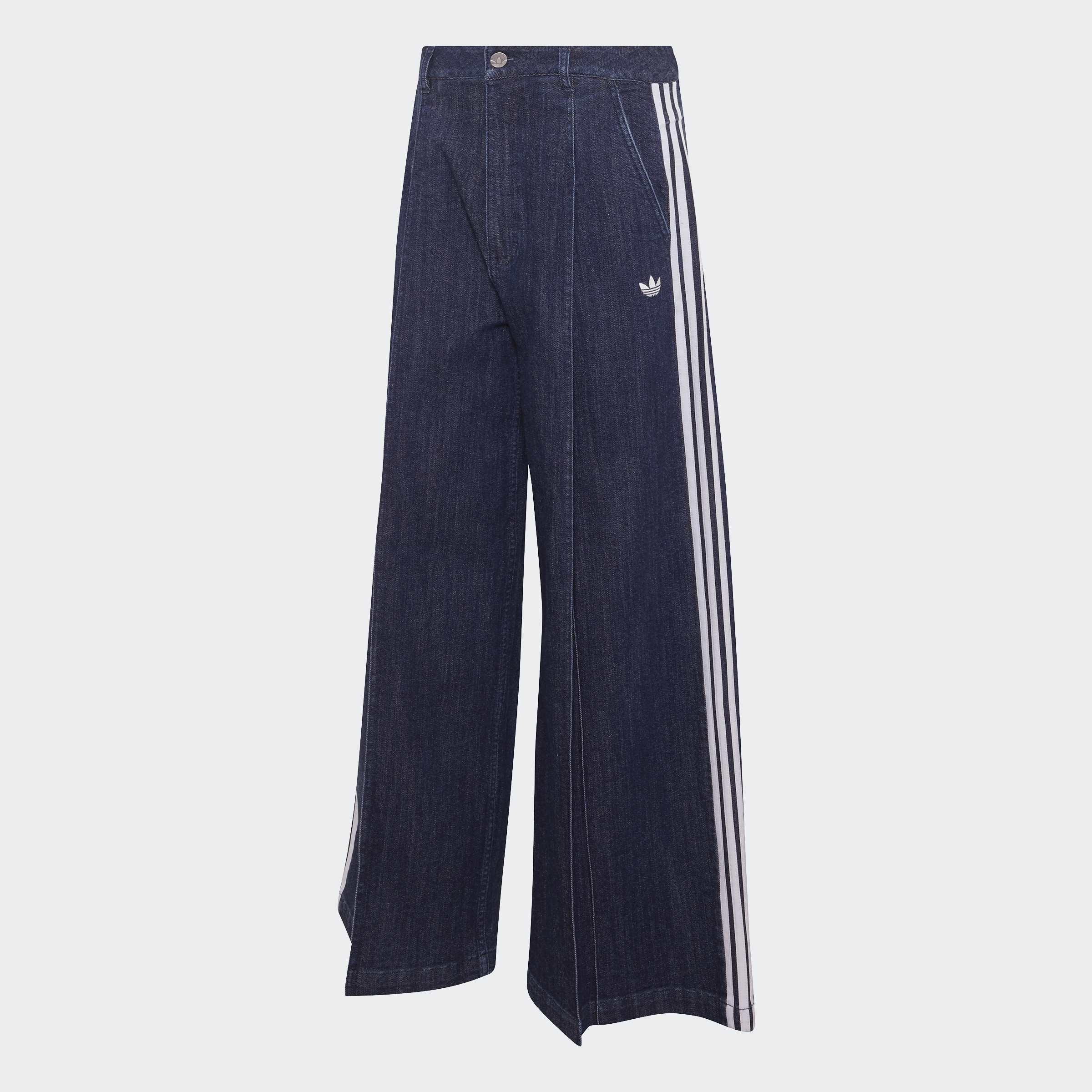 Denim Pleats Wide Leg Joggers, Blue, A701_ONE, large image number 0