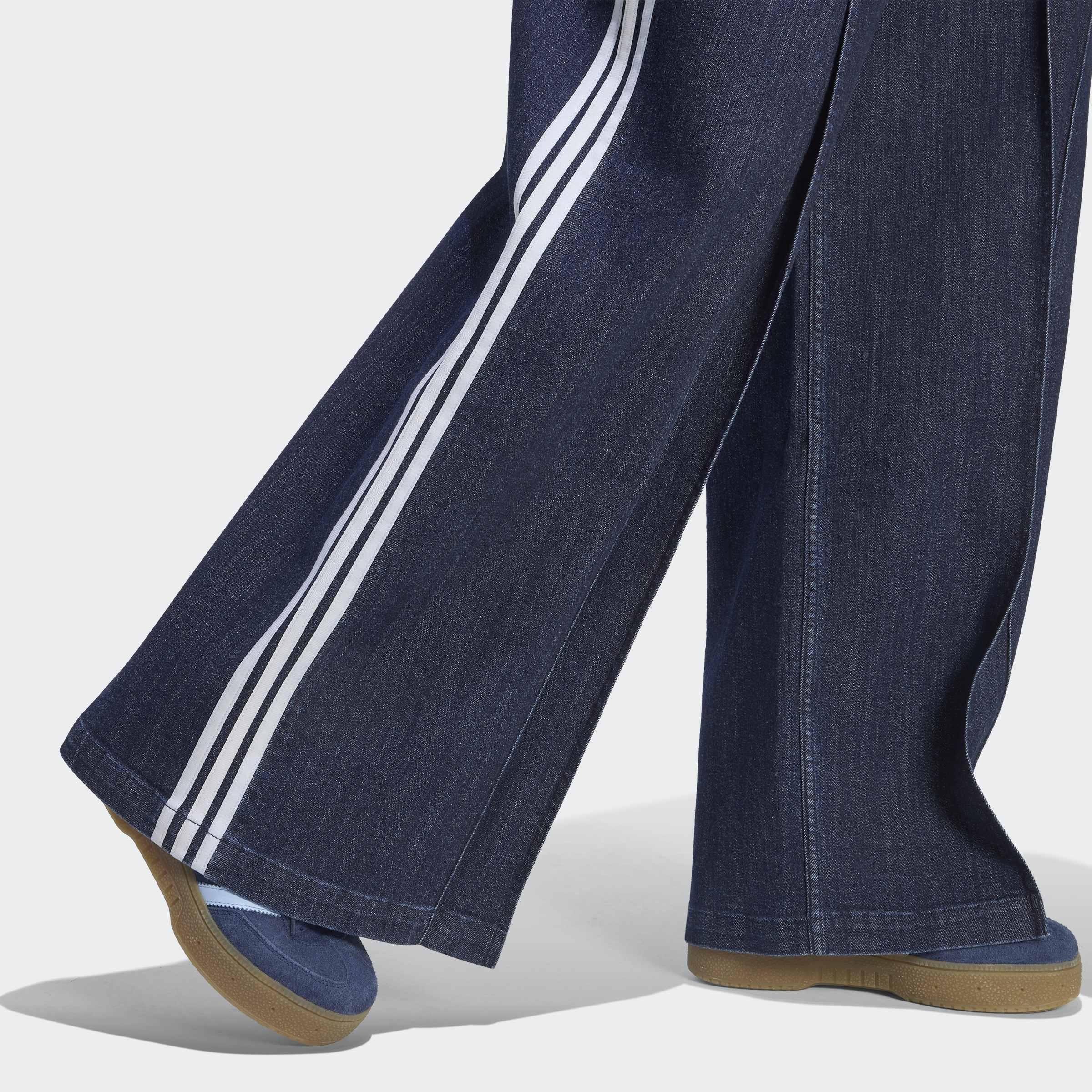 Denim Pleats Wide Leg Joggers, Blue, A701_ONE, large image number 2