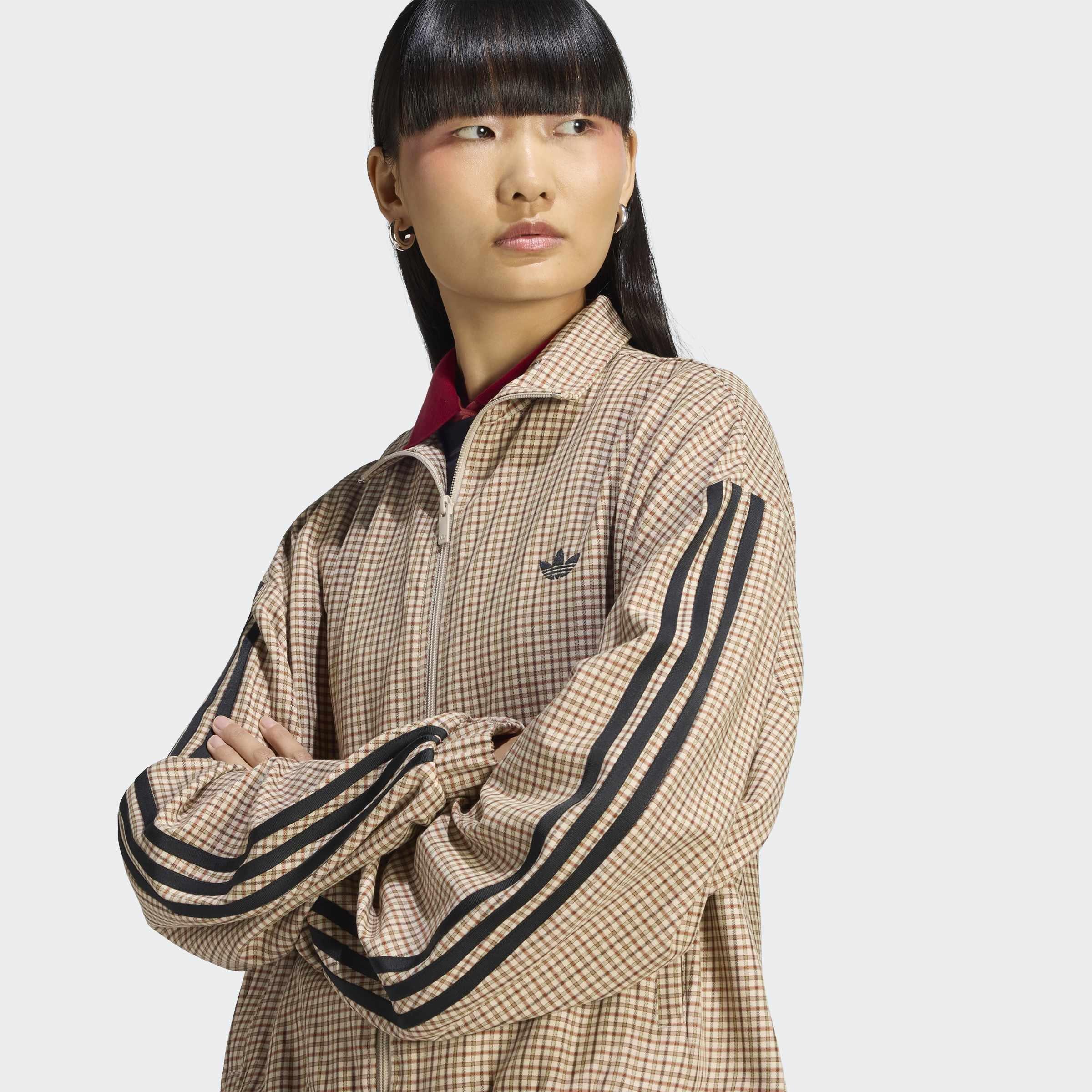 Checks Track Top, Beige, A701_ONE, large image number 2