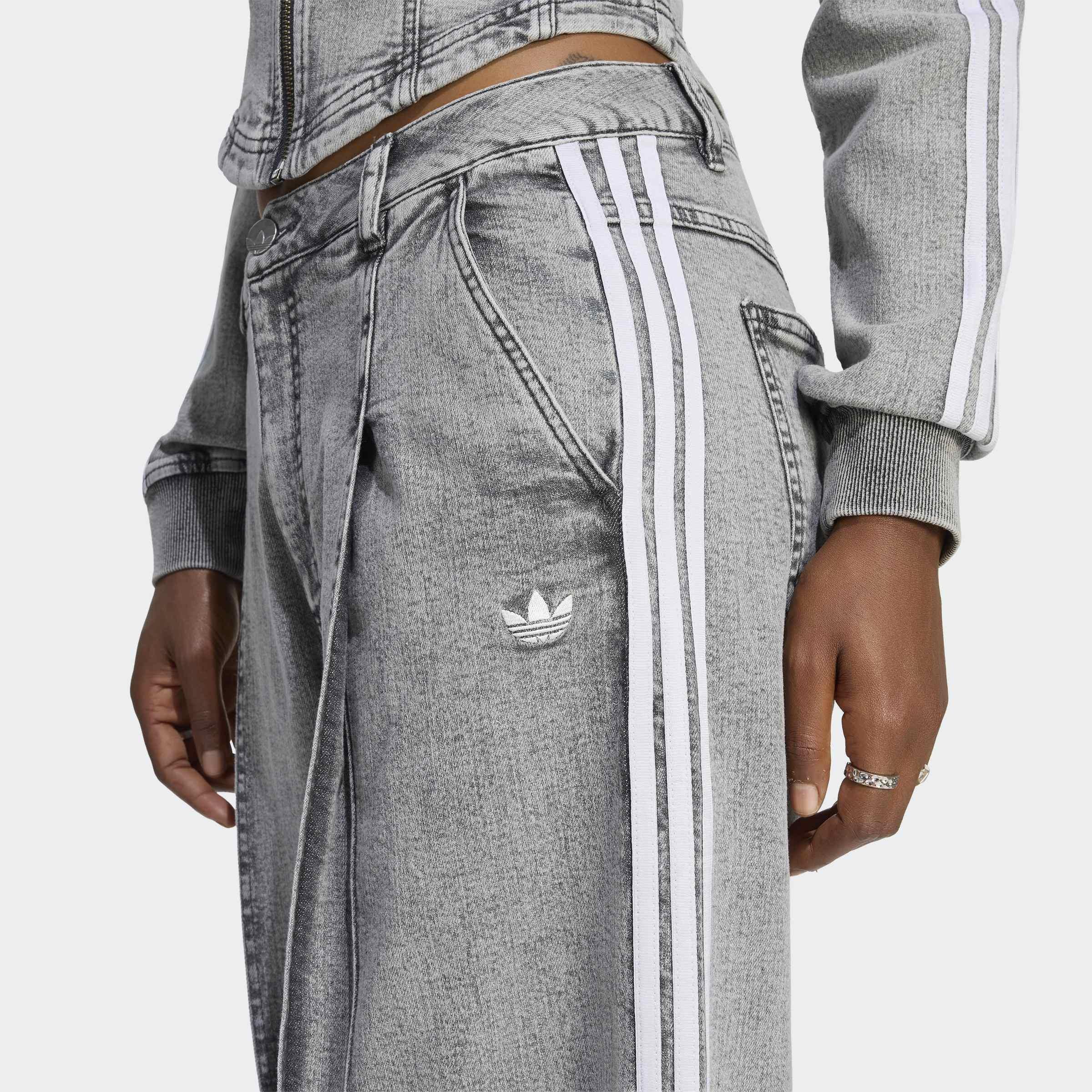 Denim Pleats Wide Leg Joggers, Grey, A701_ONE, large image number 2