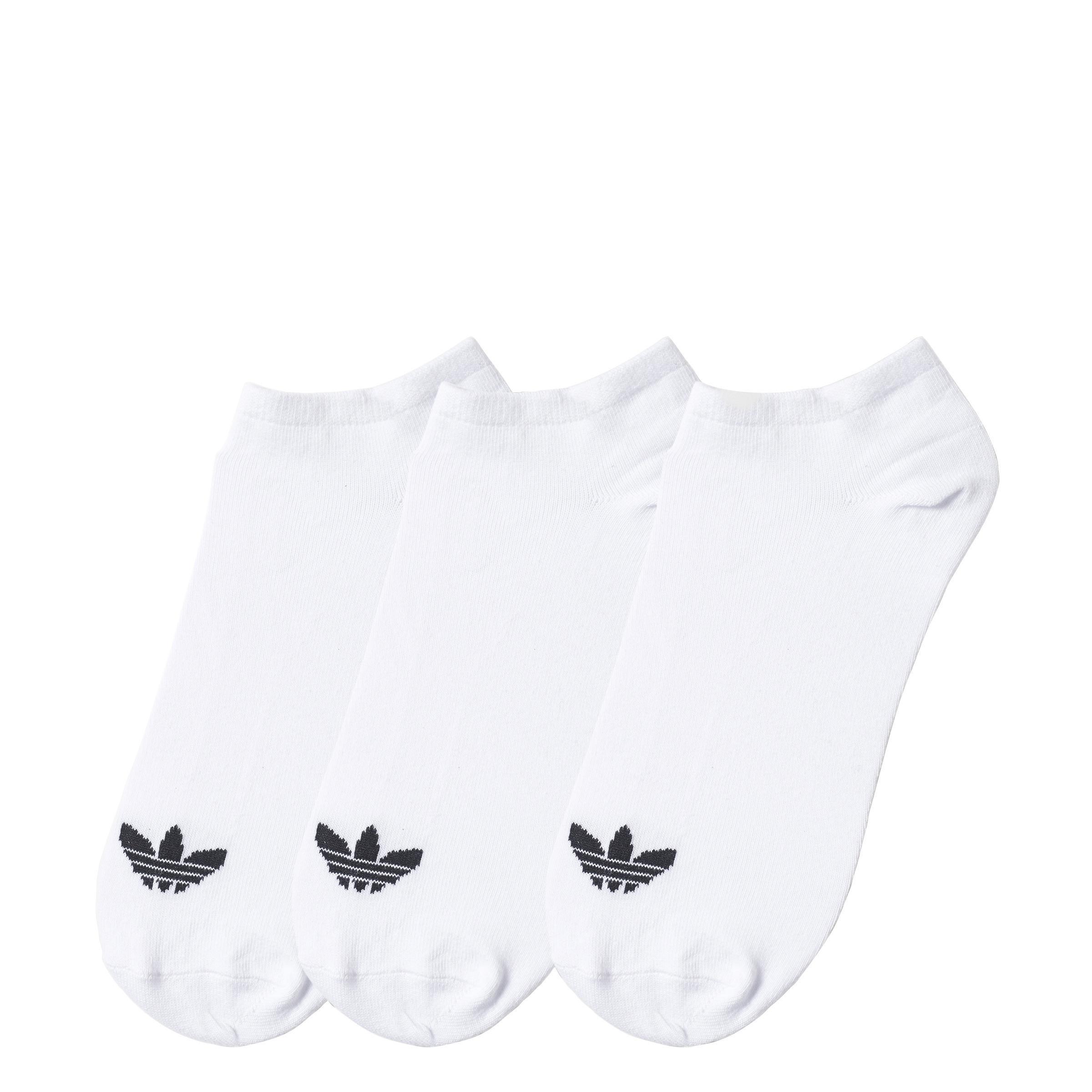 Unisex Trefoil Liner Socks 3 Pairs, White, A701_ONE, large image number 0