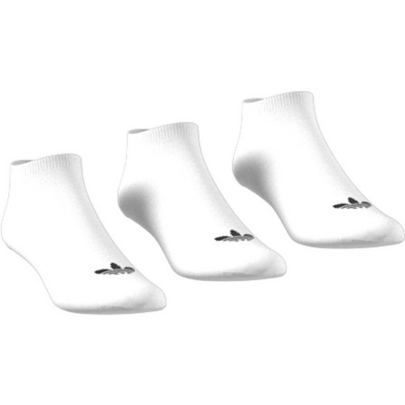 Unisex Trefoil Liner Socks 3 Pairs, White, A701_ONE, large image number 1