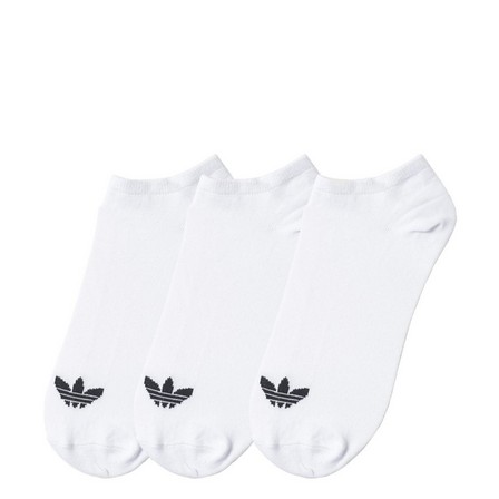 Unisex Trefoil Liner Socks 3 Pairs, White, A701_ONE, large image number 2