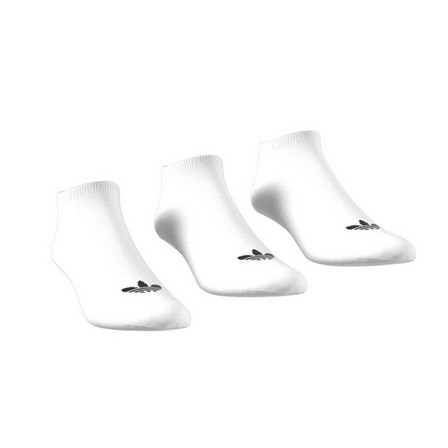 Unisex Trefoil Liner Socks 3 Pairs, White, A701_ONE, large image number 11