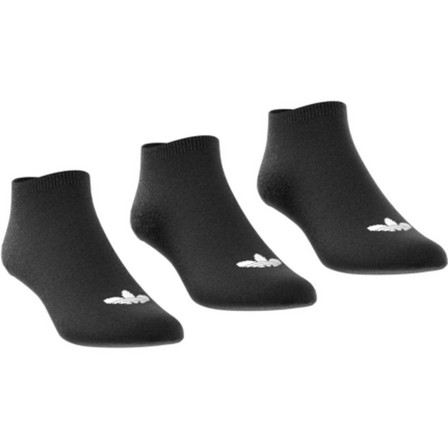 Trefoil Liner Socks 3 Pairs Black Unisex, A701_ONE, large image number 2