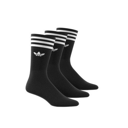 Black UO Adidas Solid Crew Socks 3 Pairs, A701_ONE, large image number 5
