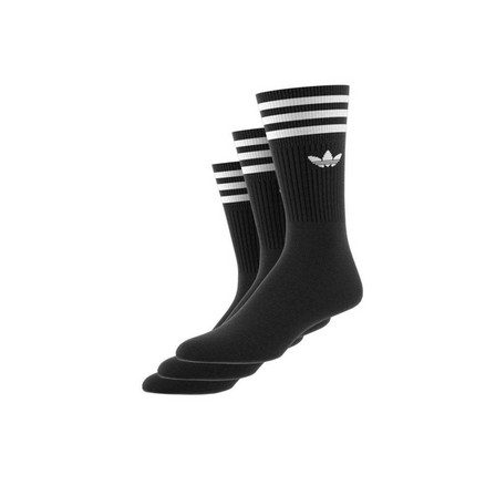 Black UO Adidas Solid Crew Socks 3 Pairs, A701_ONE, large image number 9