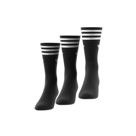 Black UO Adidas Solid Crew Socks 3 Pairs, A701_ONE, large image number 10