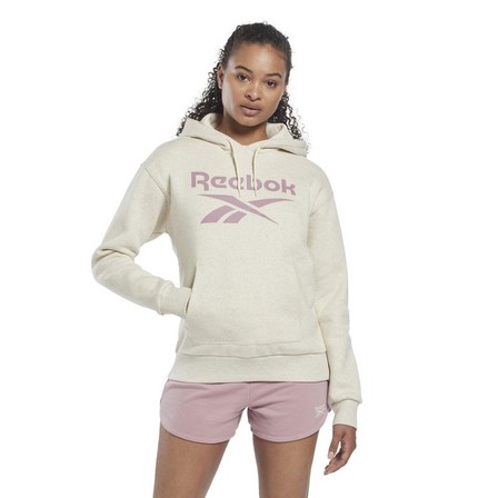 Reebok - Women Identity Logo Fleece Hoodie, White