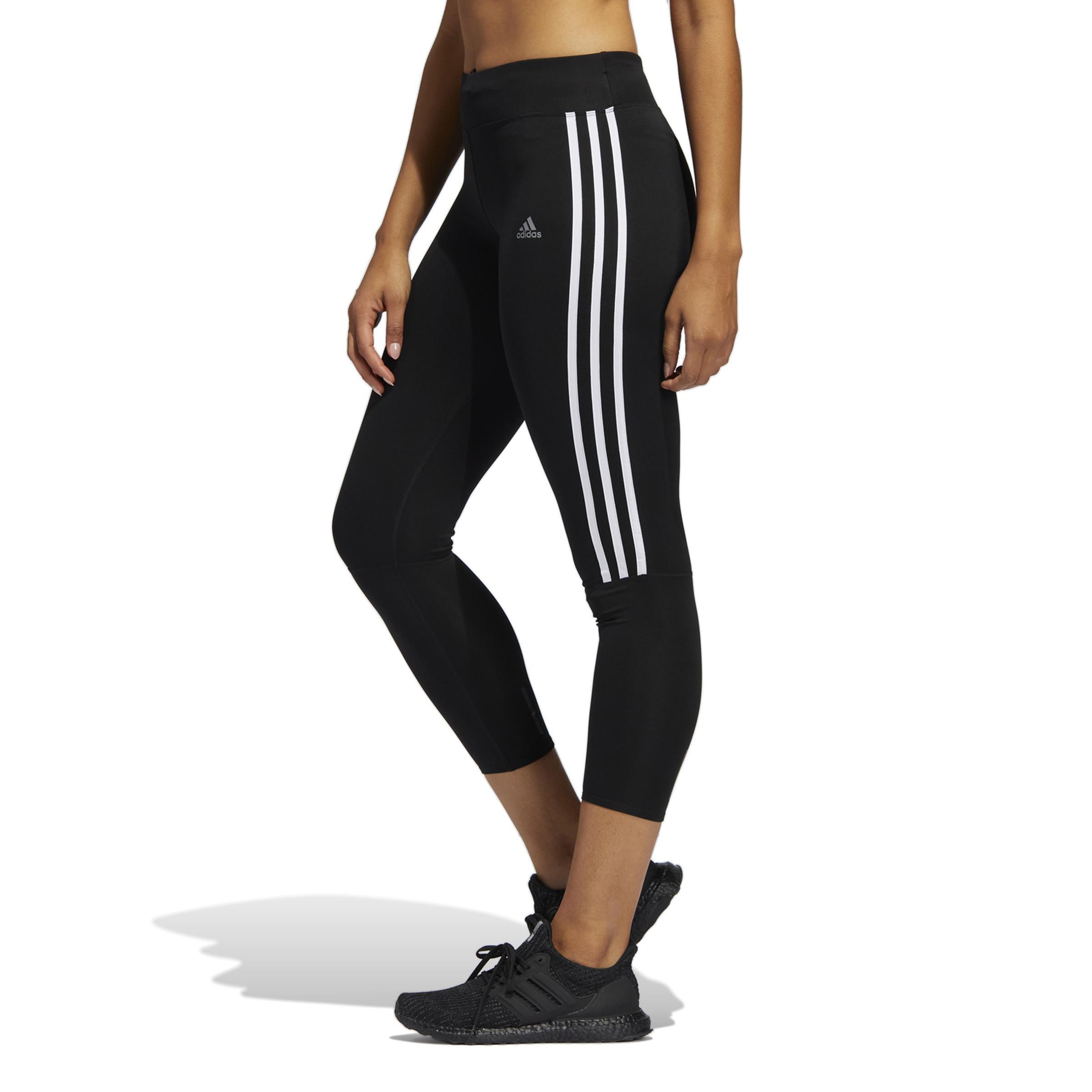 Women Running 3-Stripes Leggings, Black, A901_ONE, large image number 0