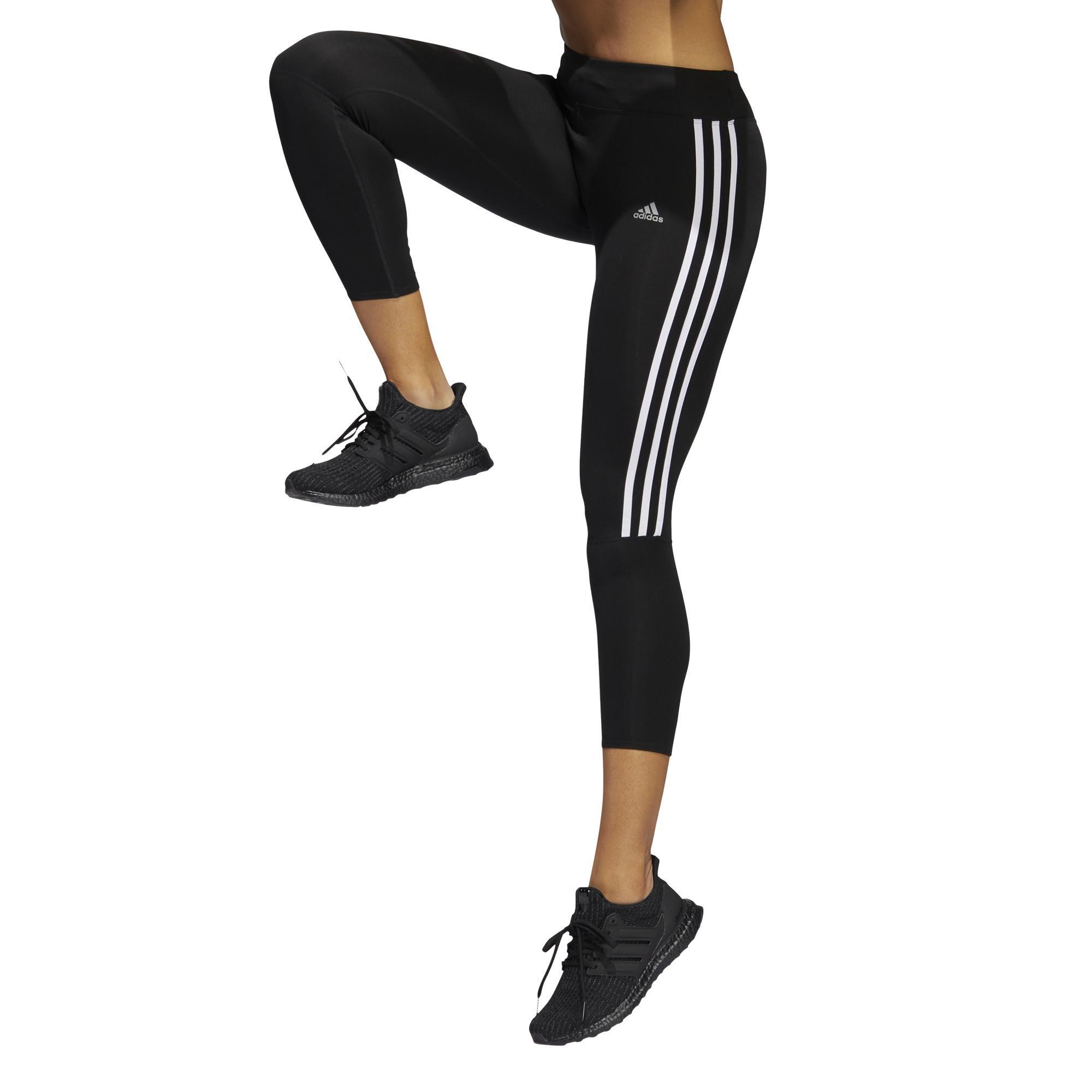 Running 3-Stripes Leggings, Black, A901_ONE, large image number 1