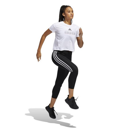 Women Running 3-Stripes Leggings, Black, A901_ONE, large image number 32