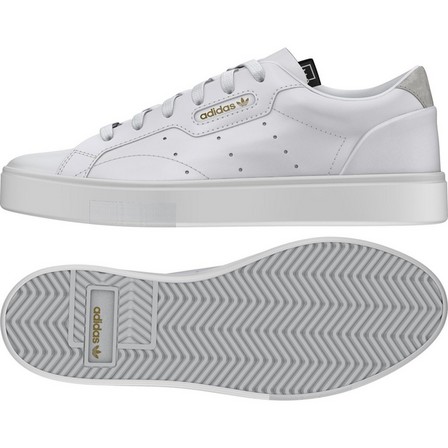Women Adidas Sleek Shoes Ftwr, White, A901_ONE, large image number 15
