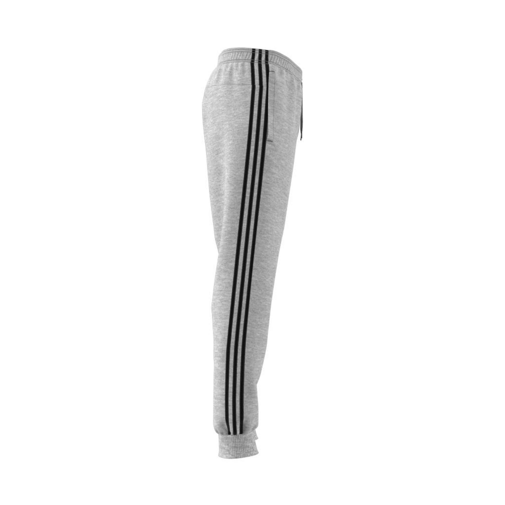 Essentials 3-Stripes Tapered Cuffed Joggers, Grey, , large image number 12