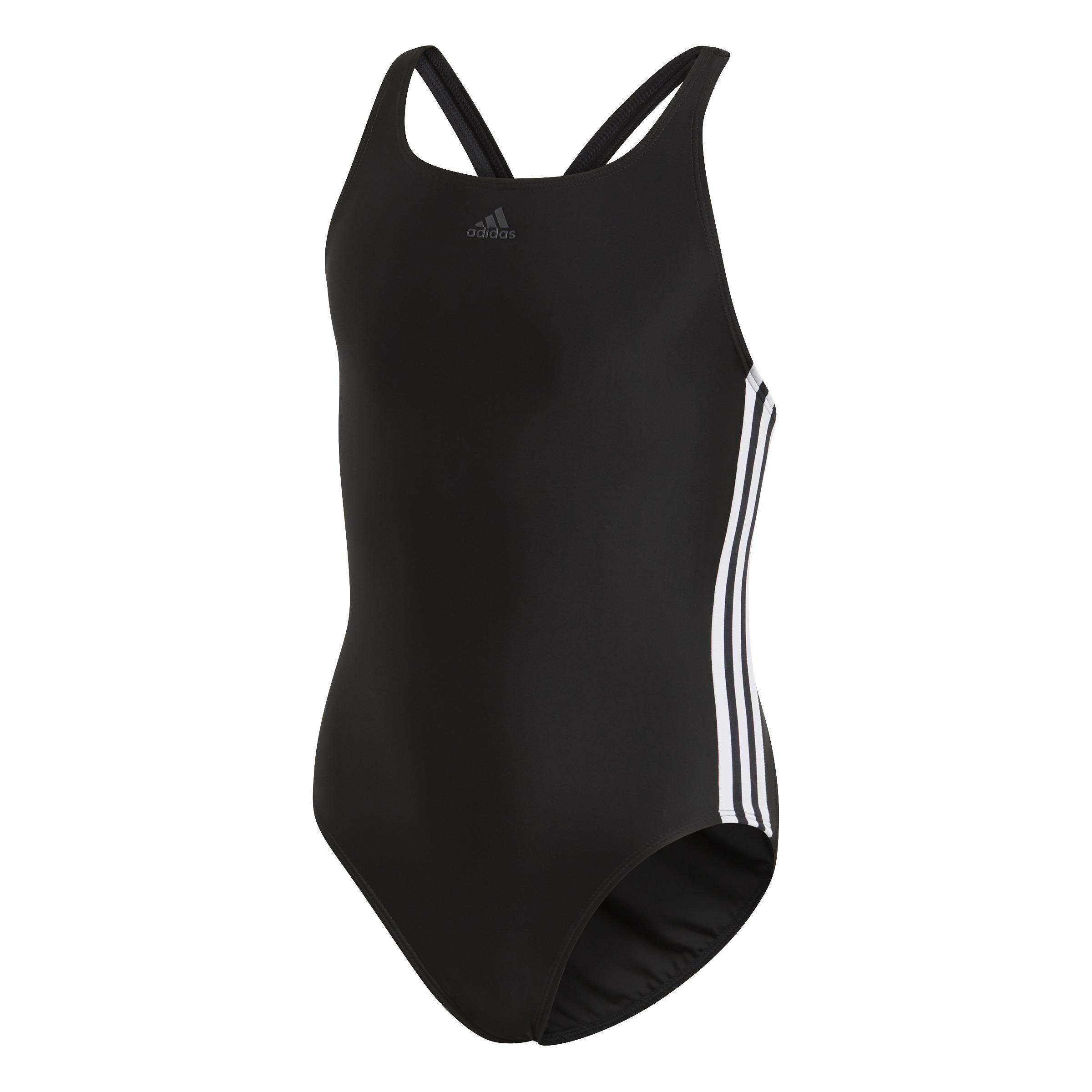 Kids Athly V 3-Stripes Swimsuit, Black, , large image number 1