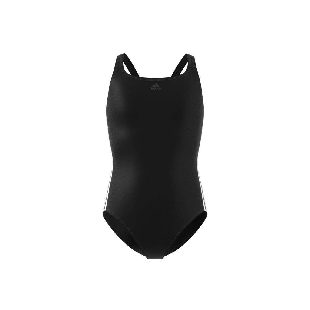 Kids Athly V 3-Stripes Swimsuit, Black, , large image number 7