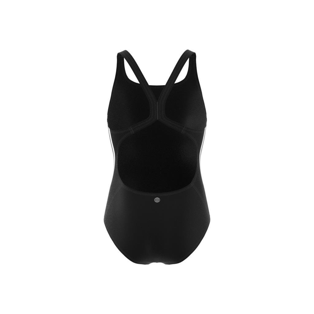 Kids Athly V 3-Stripes Swimsuit, Black, , large image number 9