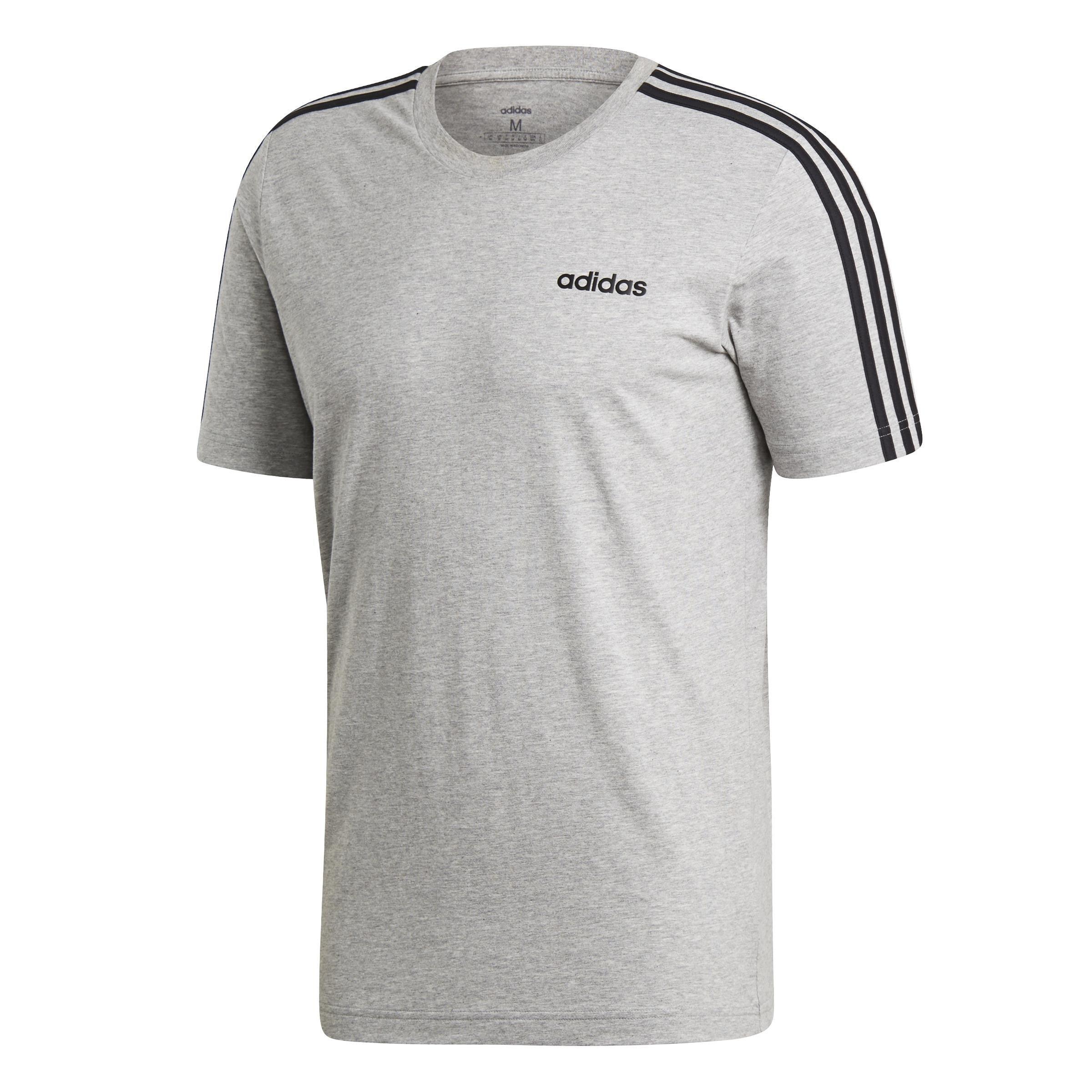 Essentials 3-Stripes T-Shirt, Grey, , large image number 0