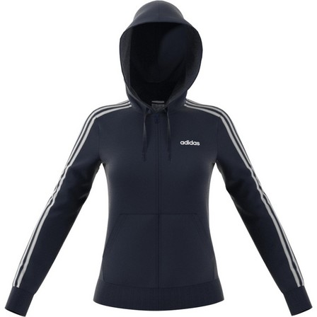 Women Essentials 3-Stripes Hoodie, Navy, A901_ONE, large image number 3