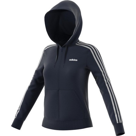 Women Essentials 3-Stripes Hoodie, Navy, A901_ONE, large image number 9