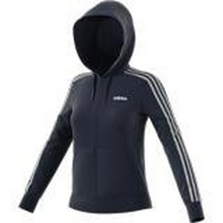 Women Essentials 3-Stripes Hoodie, Navy, A901_ONE, large image number 15