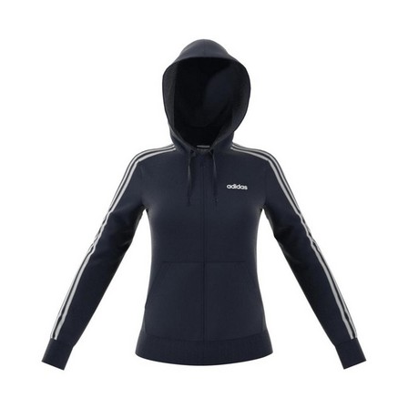 Women Essentials 3-Stripes Hoodie, Navy, A901_ONE, large image number 17